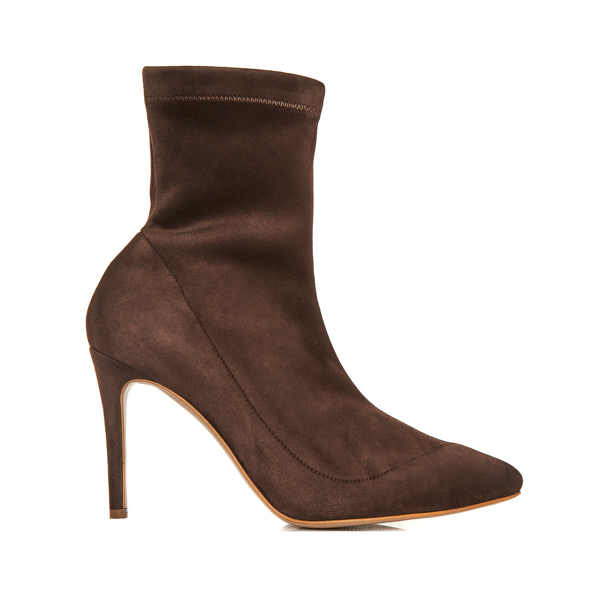 Botine Mia din Piele Intoarsa Elastica, Maro - 42 / 9.5 cm