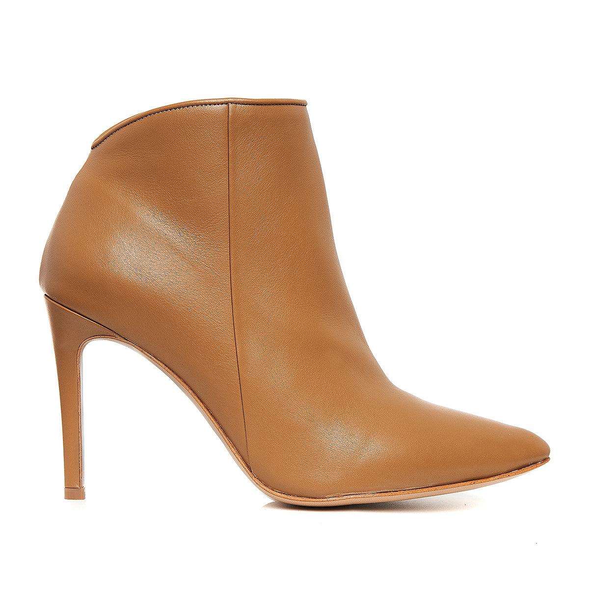 Botine Sara Piele Naturala, Caramel - 36 / 11 cm