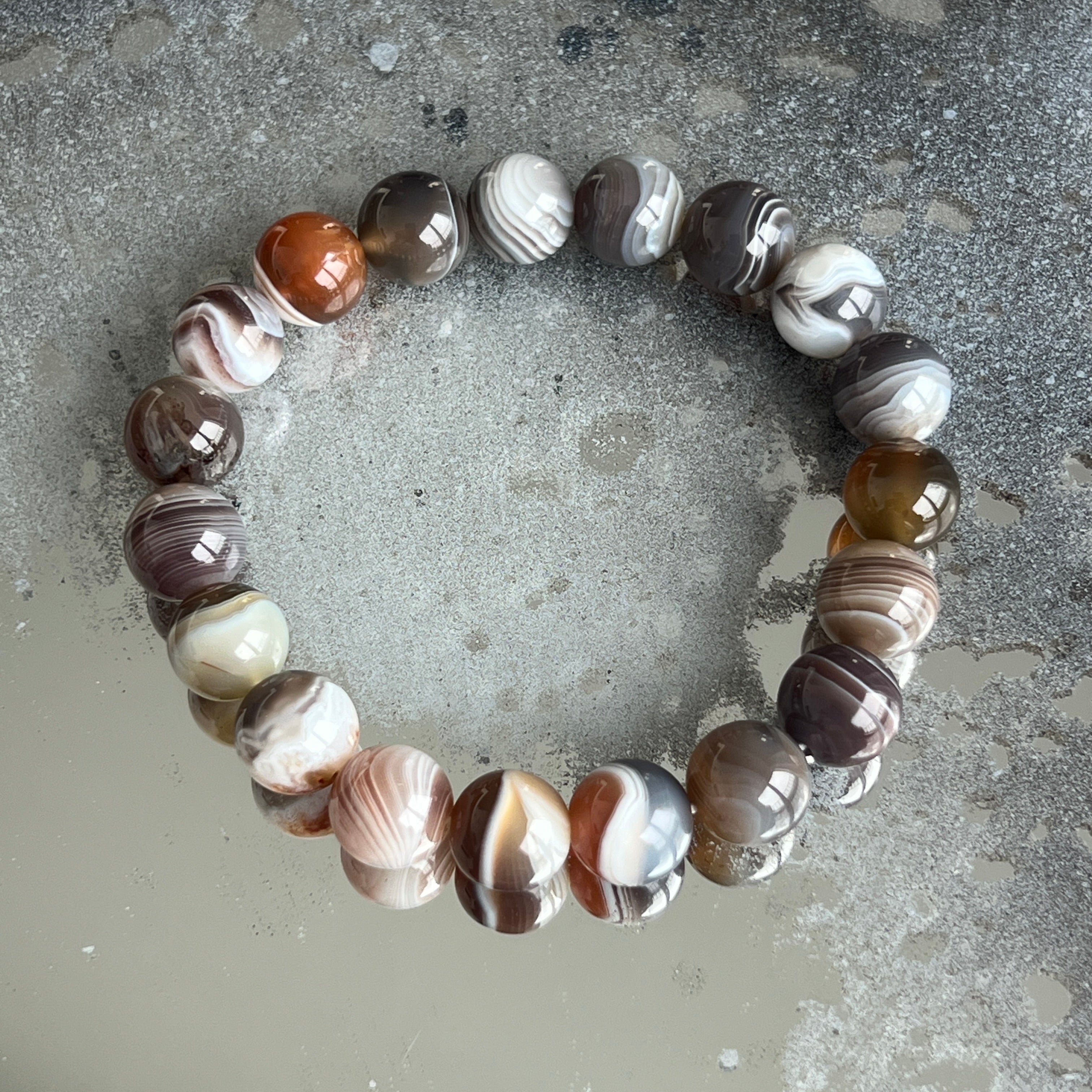 Bratara agat de Botswana 10 mm