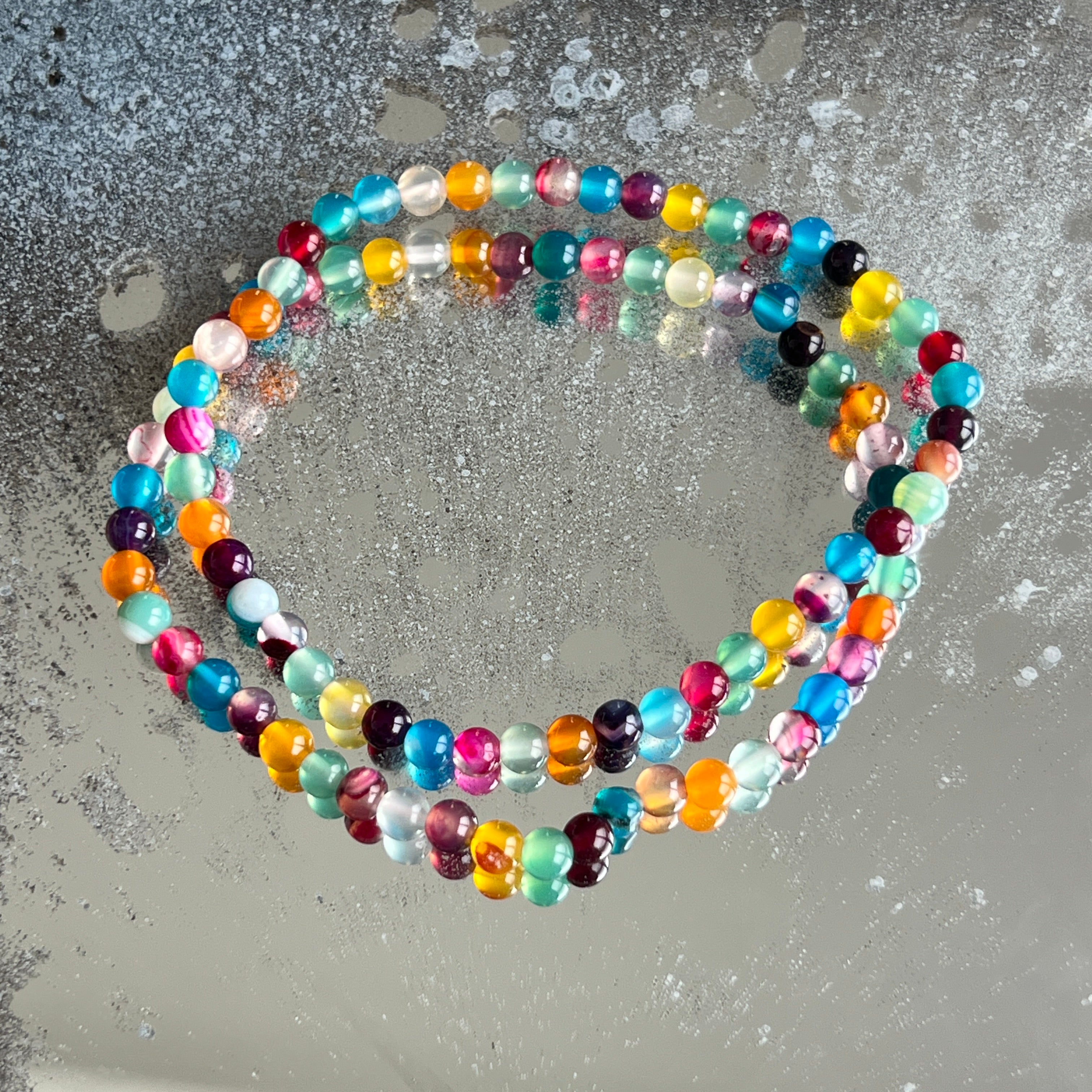 Bratara agat mix sfere 4 mm