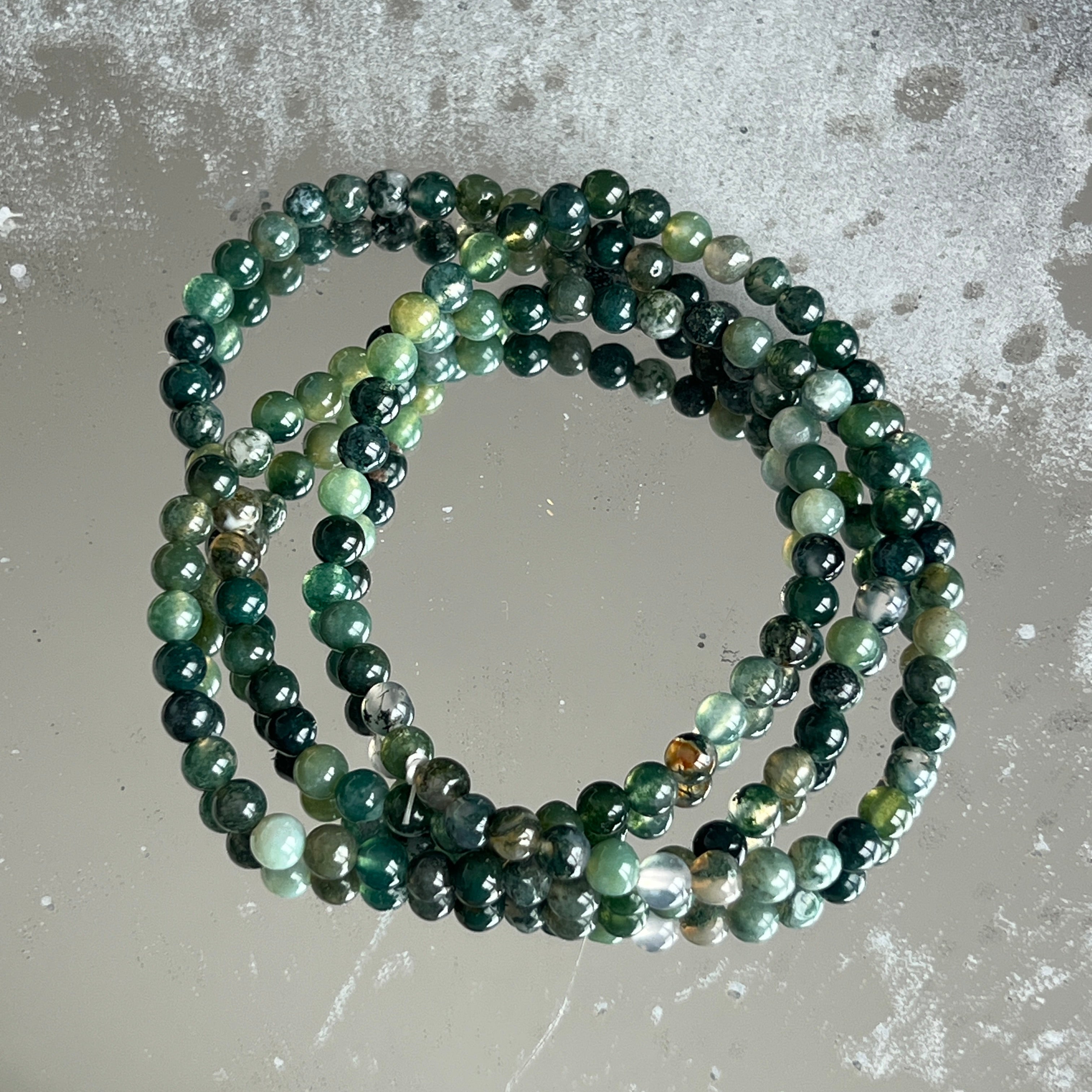 Brățară agat padure moss 4-5 mm