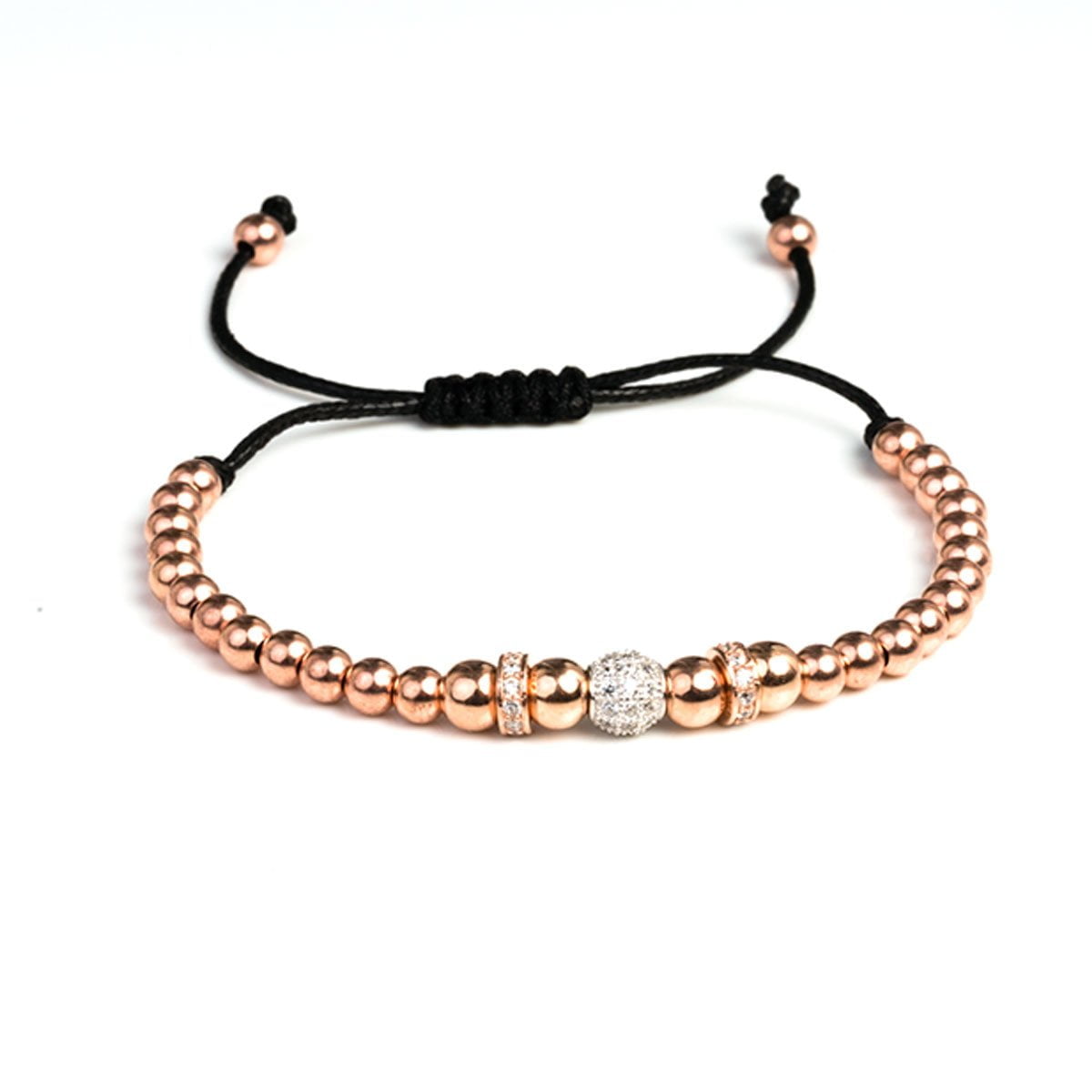 Bratara argint Greta Otto-Rosegold, ajustabila, handmade
