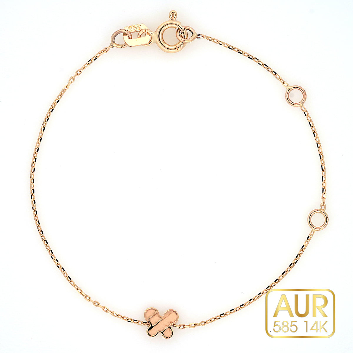 Bratara Aur 14K nou-nascuti/copii cu fluturas: Un accesoriu prietenos care îți va aduce bucurie