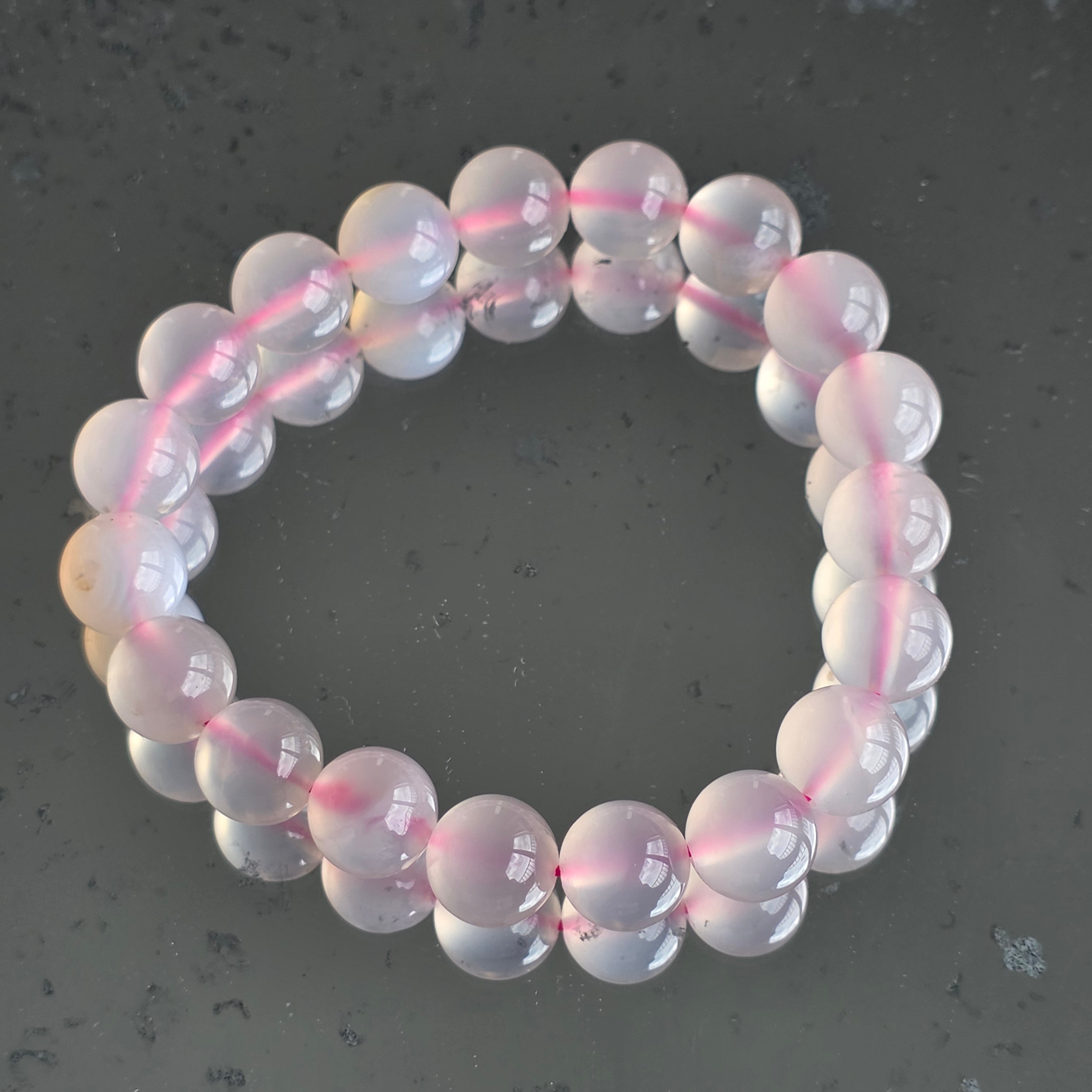 Bratara calcedonie roz 10 mm