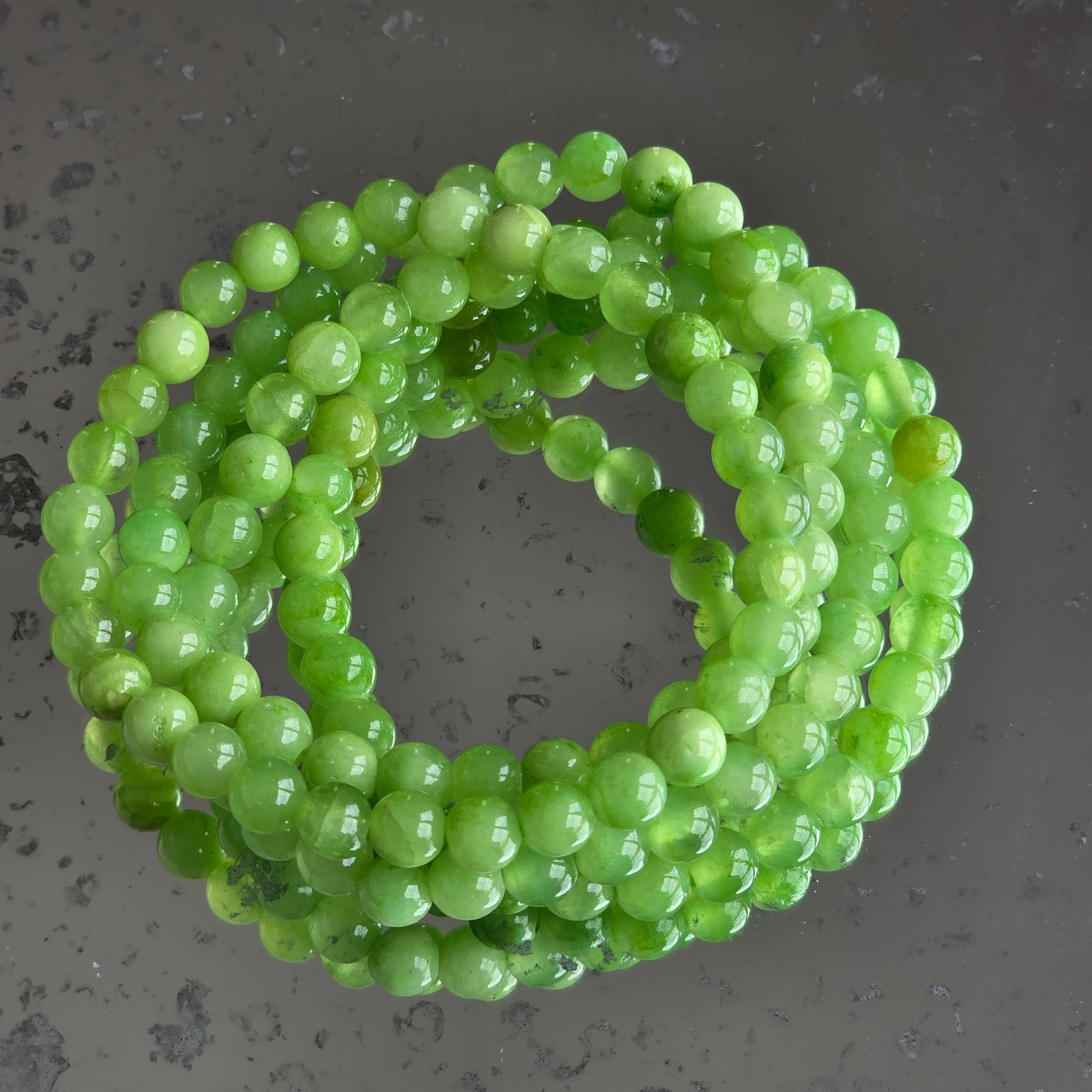 Bratara calcit verde sfere 6 mm