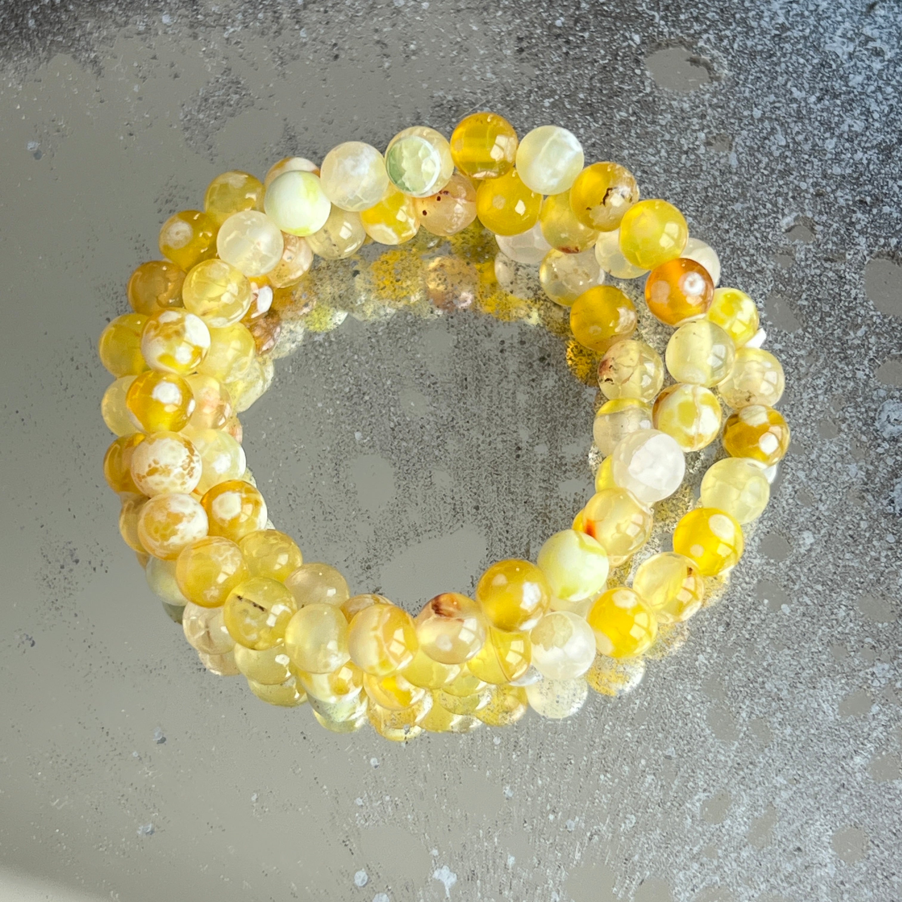 Bratara copii agat galben 6 mm