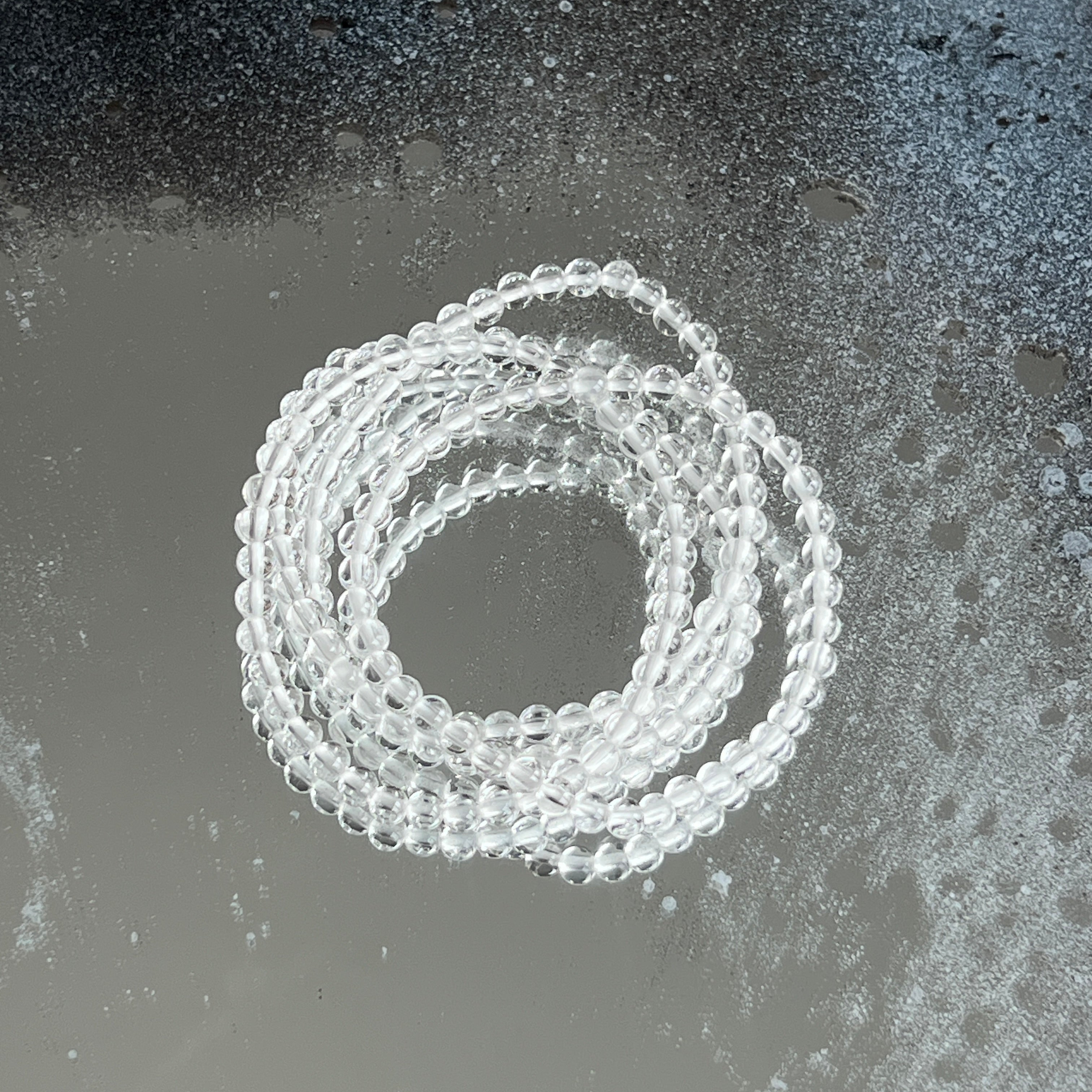 Bratara copii cuart incolor / cristal de stanca 4 mm