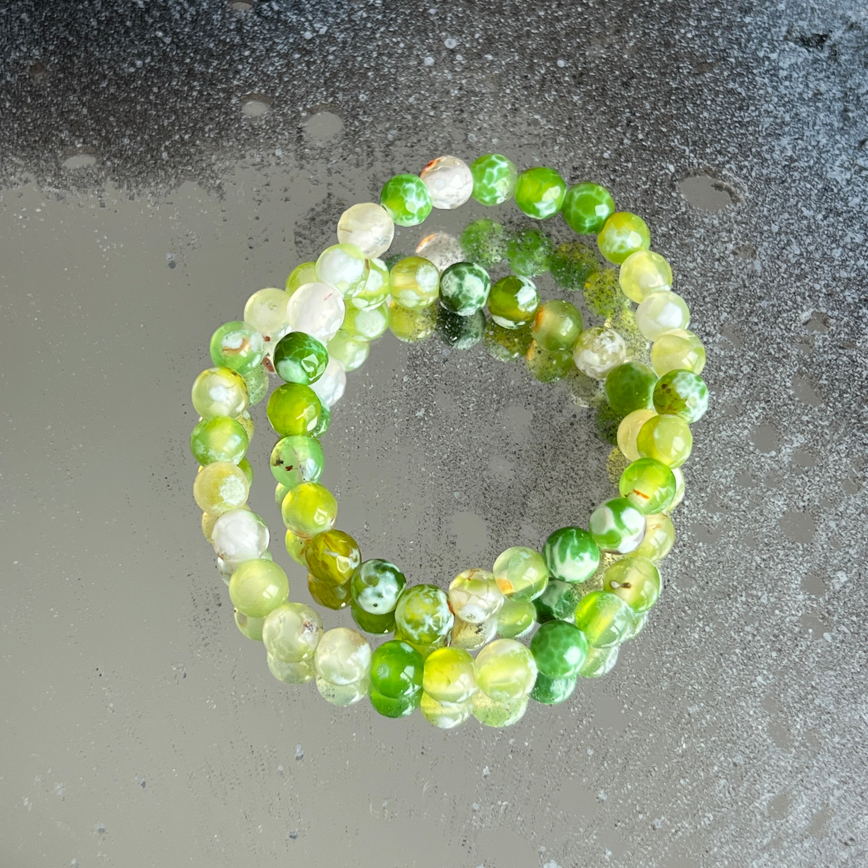 Bratara copii fatetata agat verde 6 mm