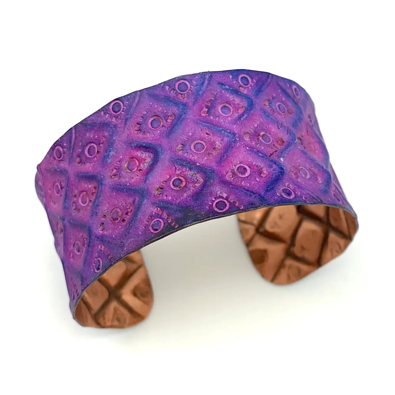 Bratara cupru patinat Fuchsia & Purple Diamonds