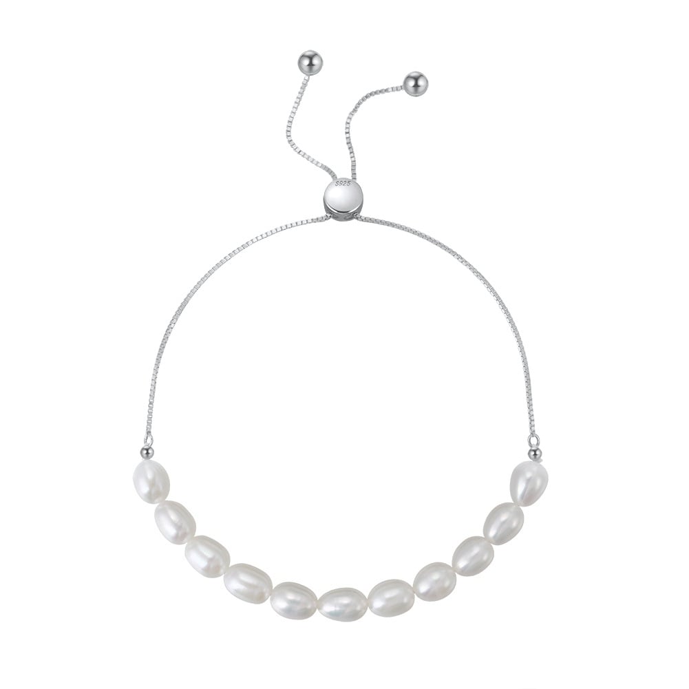 Bratara din argint 925 pentru dama, JW1555, model cu perle, placata cu rodiu - poza 1