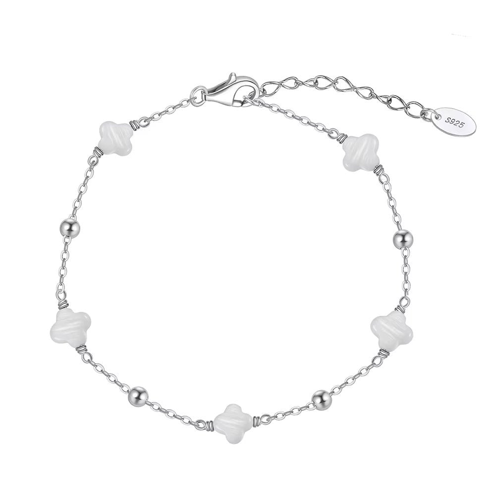 Bratara din argint 925 pentru dama, JW1687, model trifoi, placata cu rodiu - poza 1