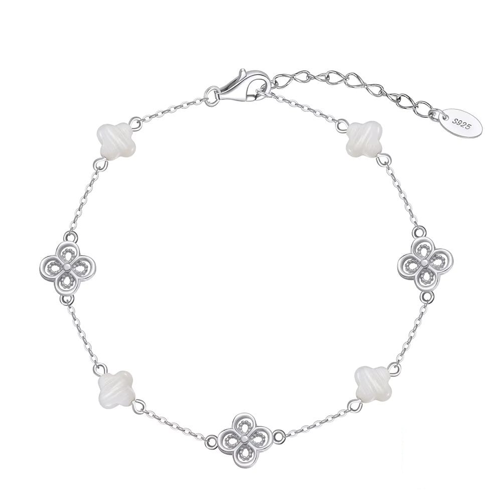 Bratara din argint 925 pentru dama, JW1691, model trifoi, placata cu rodiu - poza 1