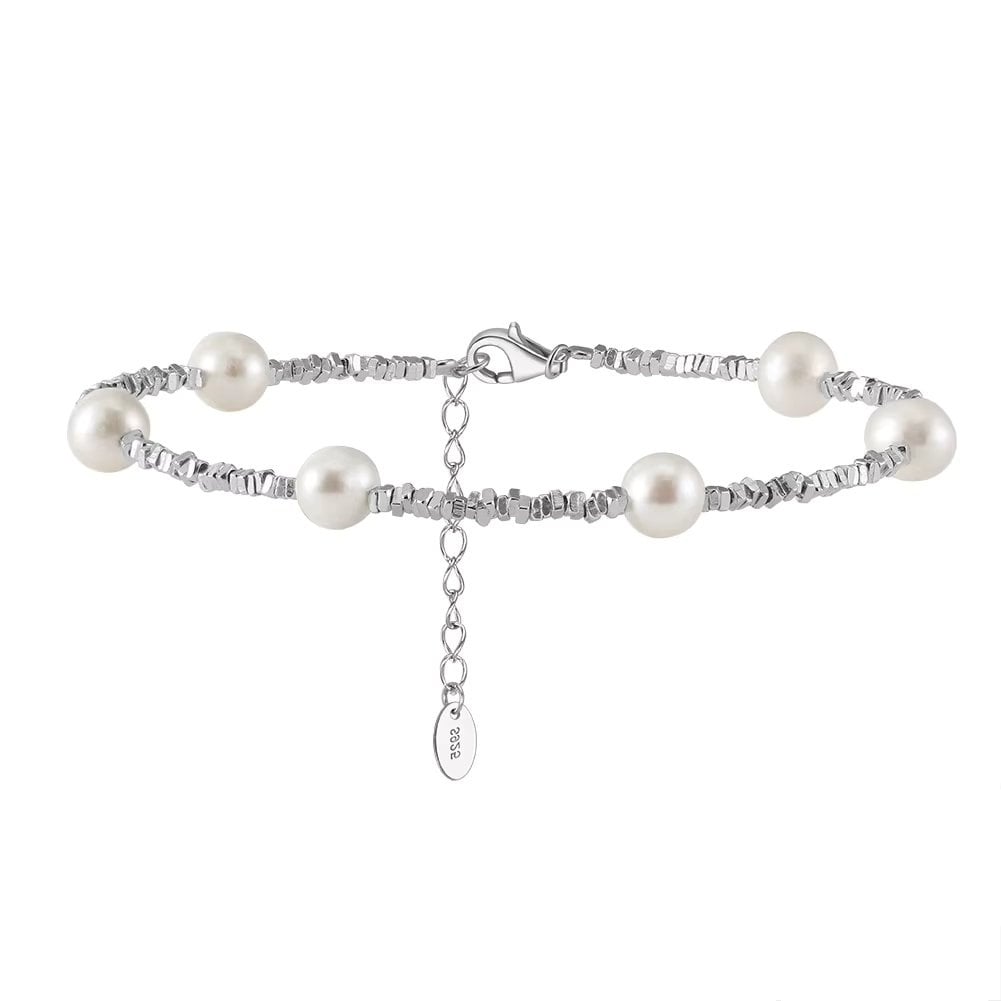 Bratara din argint 925 pentru dama, JW1723, model perlute neregulate, placata cu rodiu