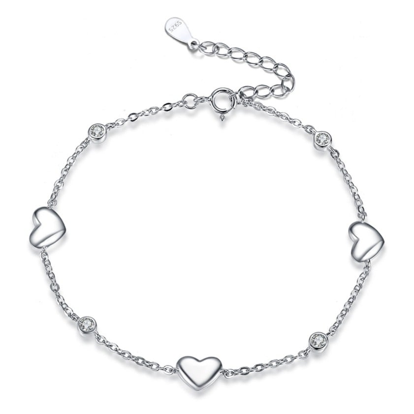 Bratara din argint 925 pentru dama, JW1789, model inimioare, placata cu rodiu