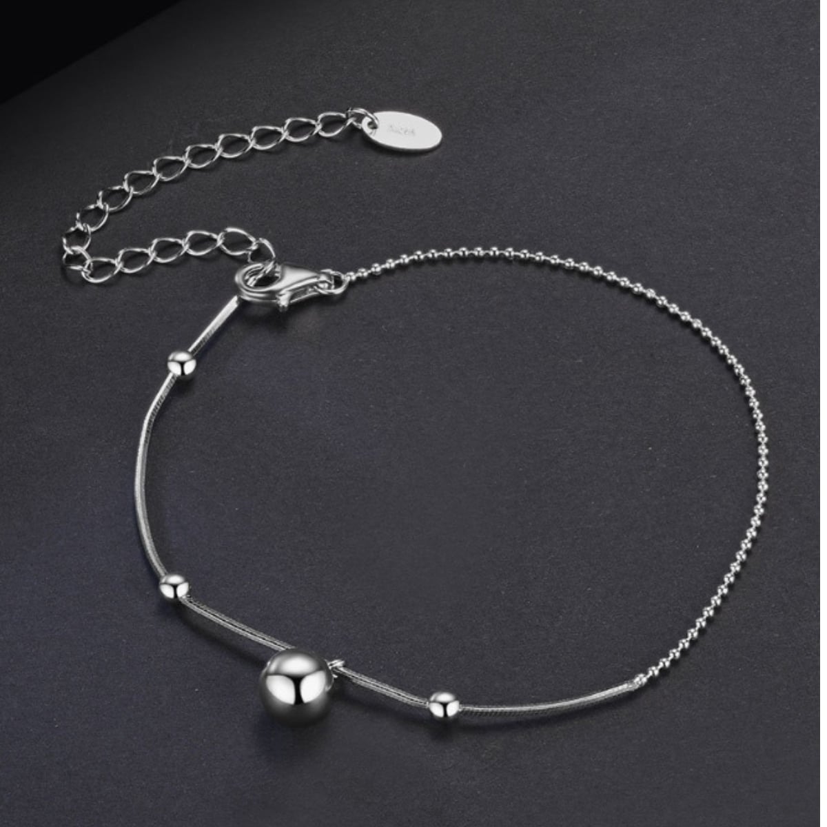 Bratara din argint 925 pentru dama, JW1793, model biluta, placata cu rodiu - poza 3
