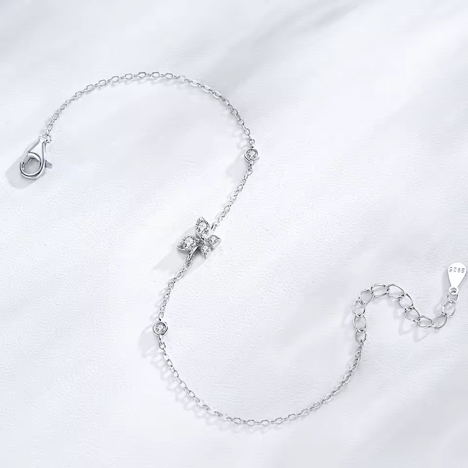 Bratara din argint 925 pentru dama, JW1820, model fluturi, placata cu rodiu - poza 3