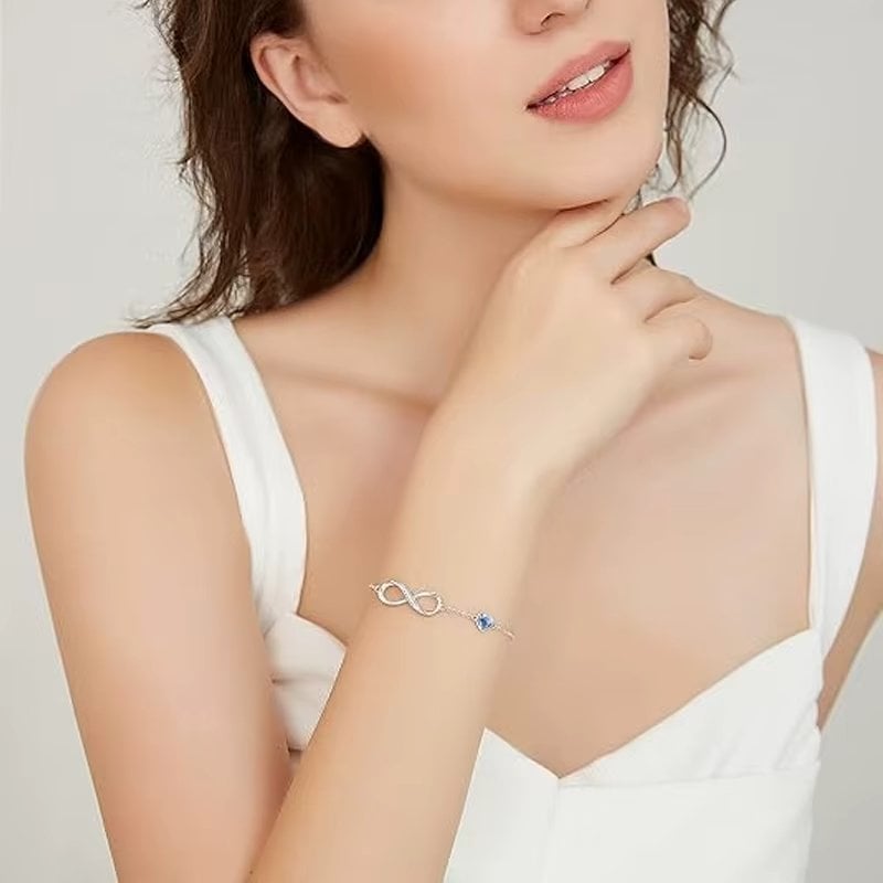 Bratara din argint 925 pentru dama, JW1846, model infinit, placata cu rodiu - poza 2