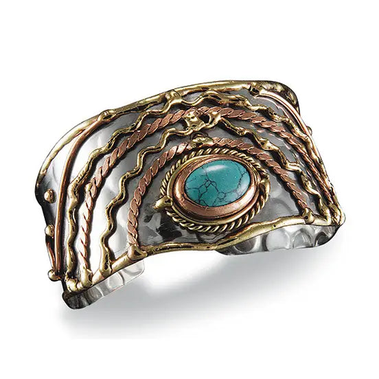Brățară din cupru si alama | Turquoise