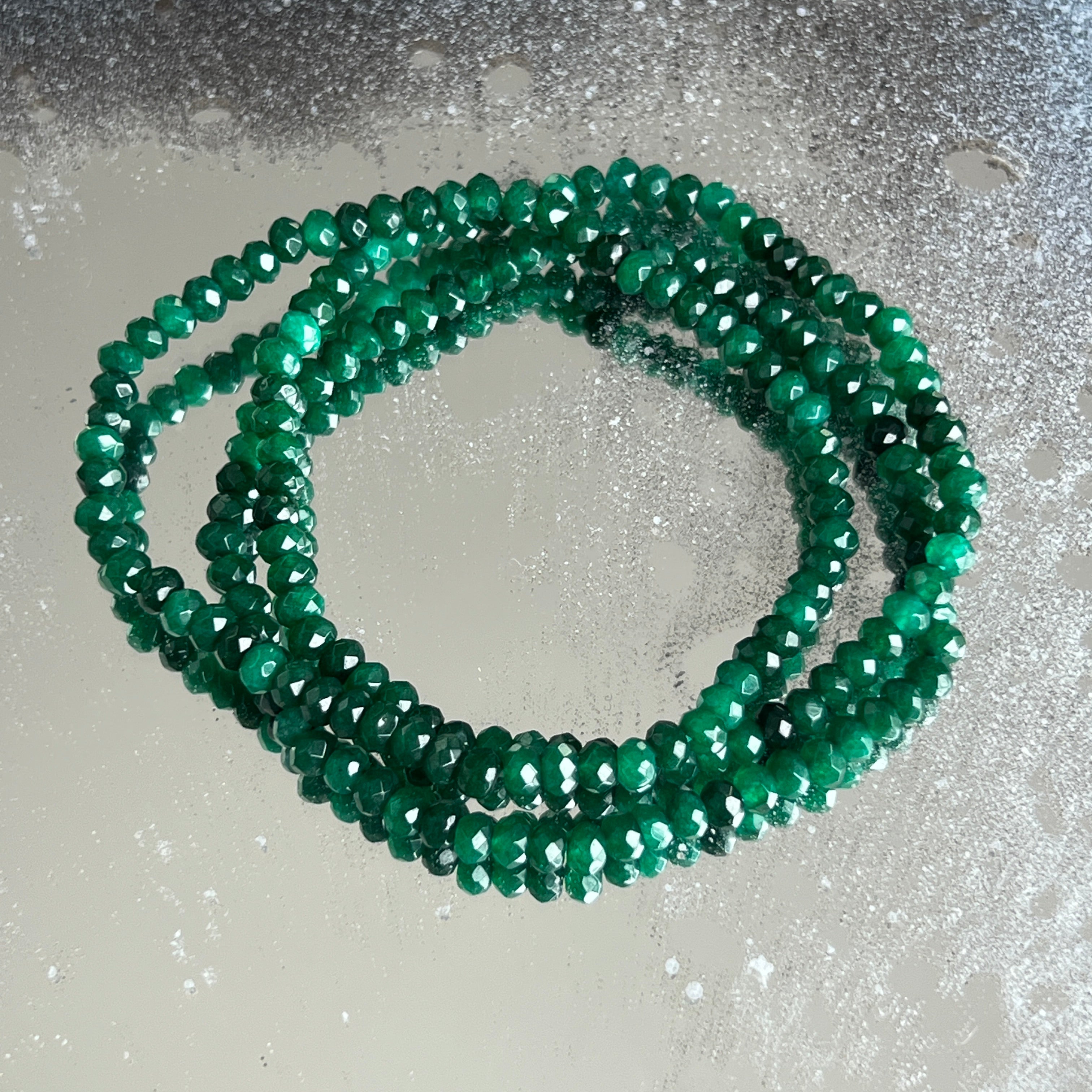 Bratara fatetata agat verde 4 mm