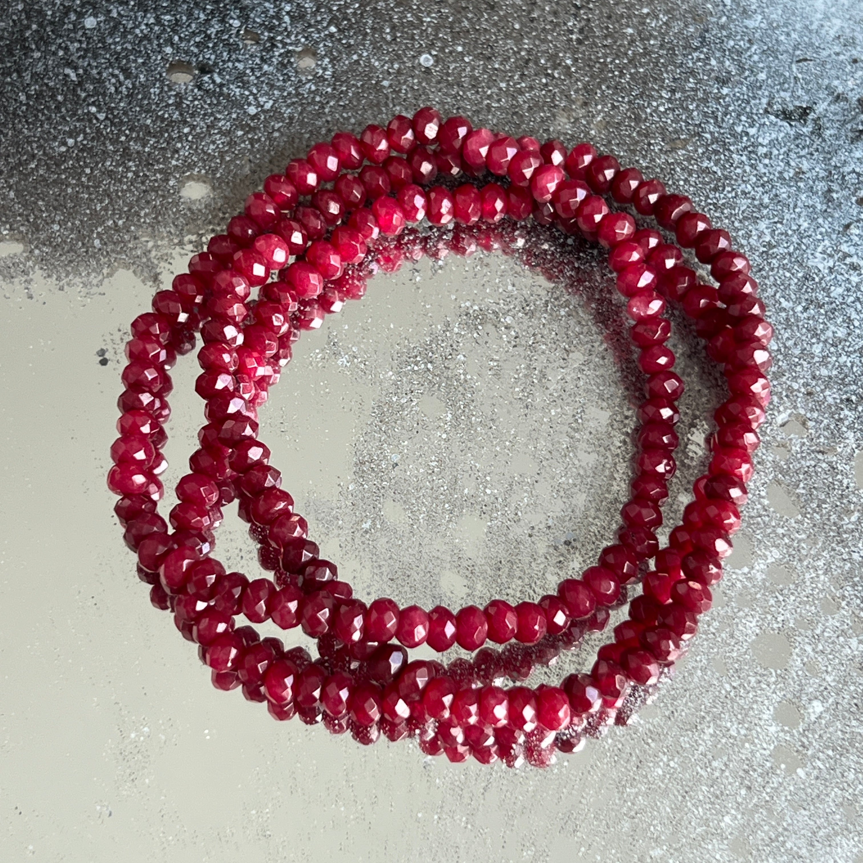 Bratara fatetata agat visiniu 4 mm