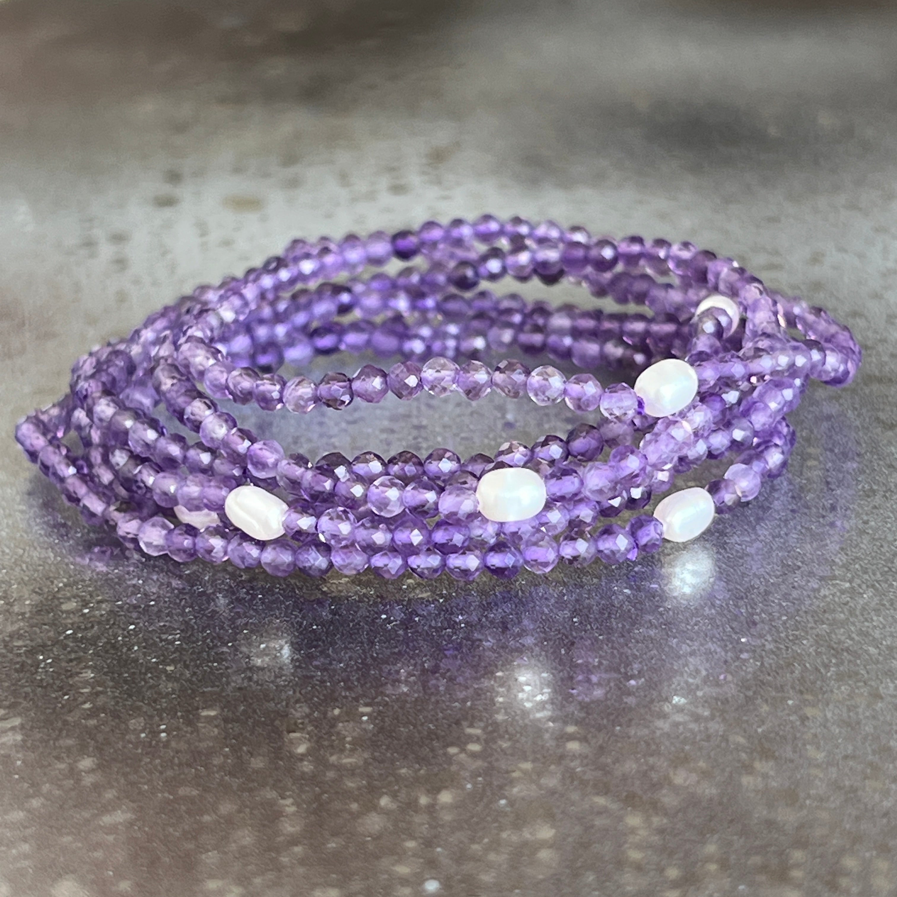 Bratara fatetata ametist 3 mm | Pearl