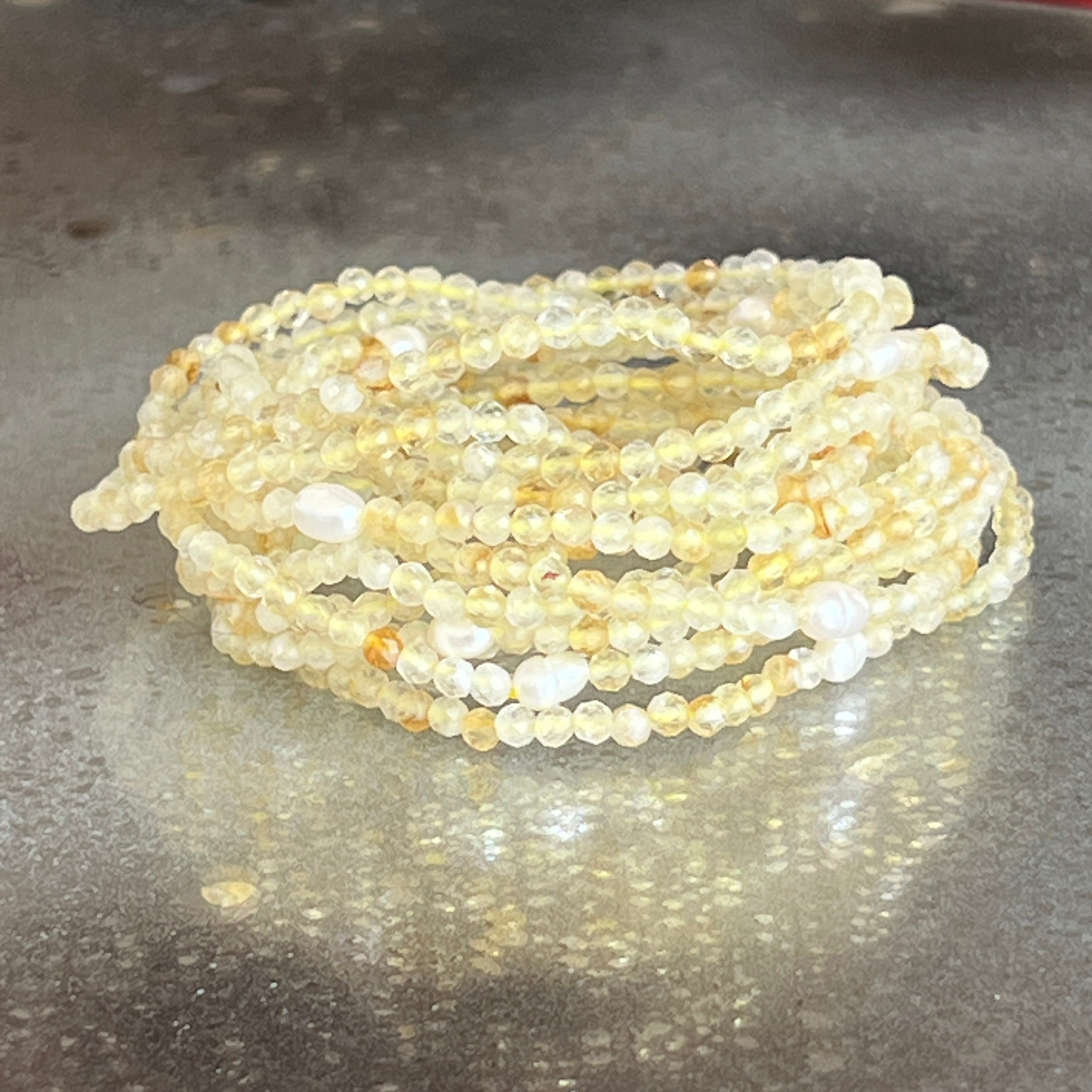 Bratara fatetata citrin 3 mm | Pearl