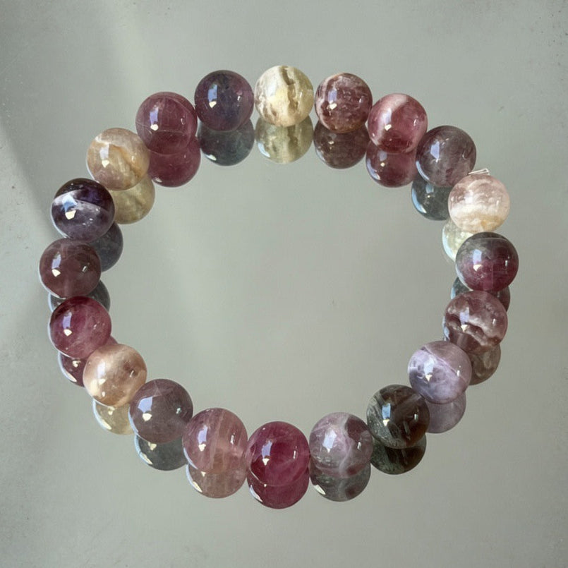Bratara fluorit curcubeu 9-10 mm