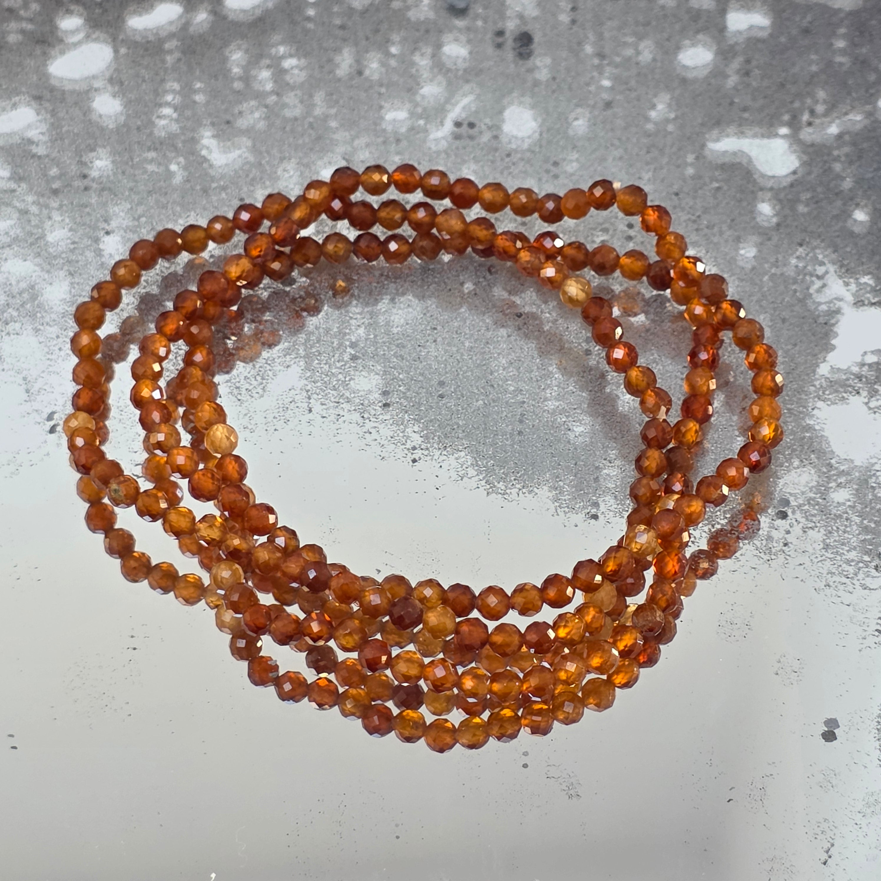 Bratara granat portocaliu fatetat 3 mm