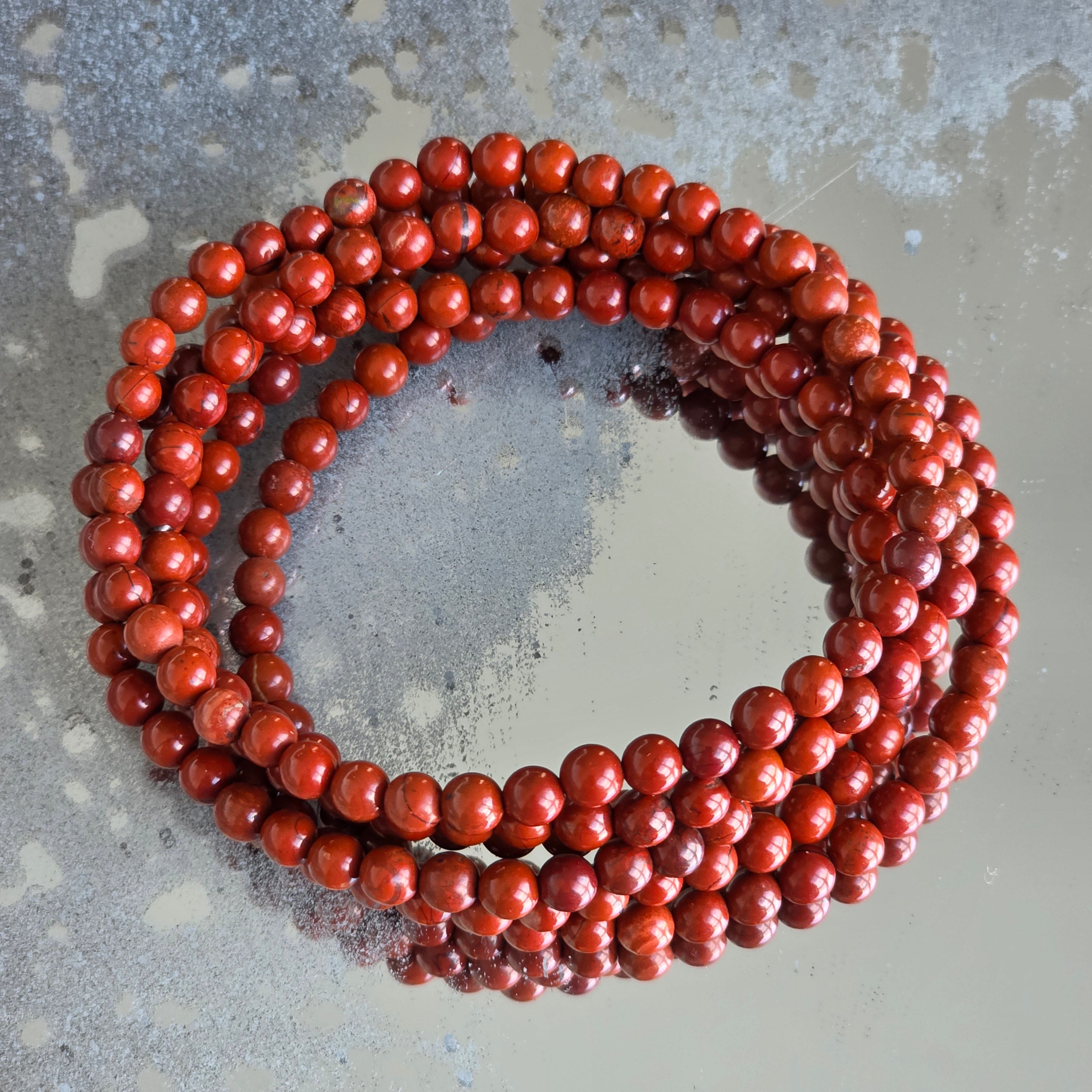 Bratara jasp rosu 4 mm