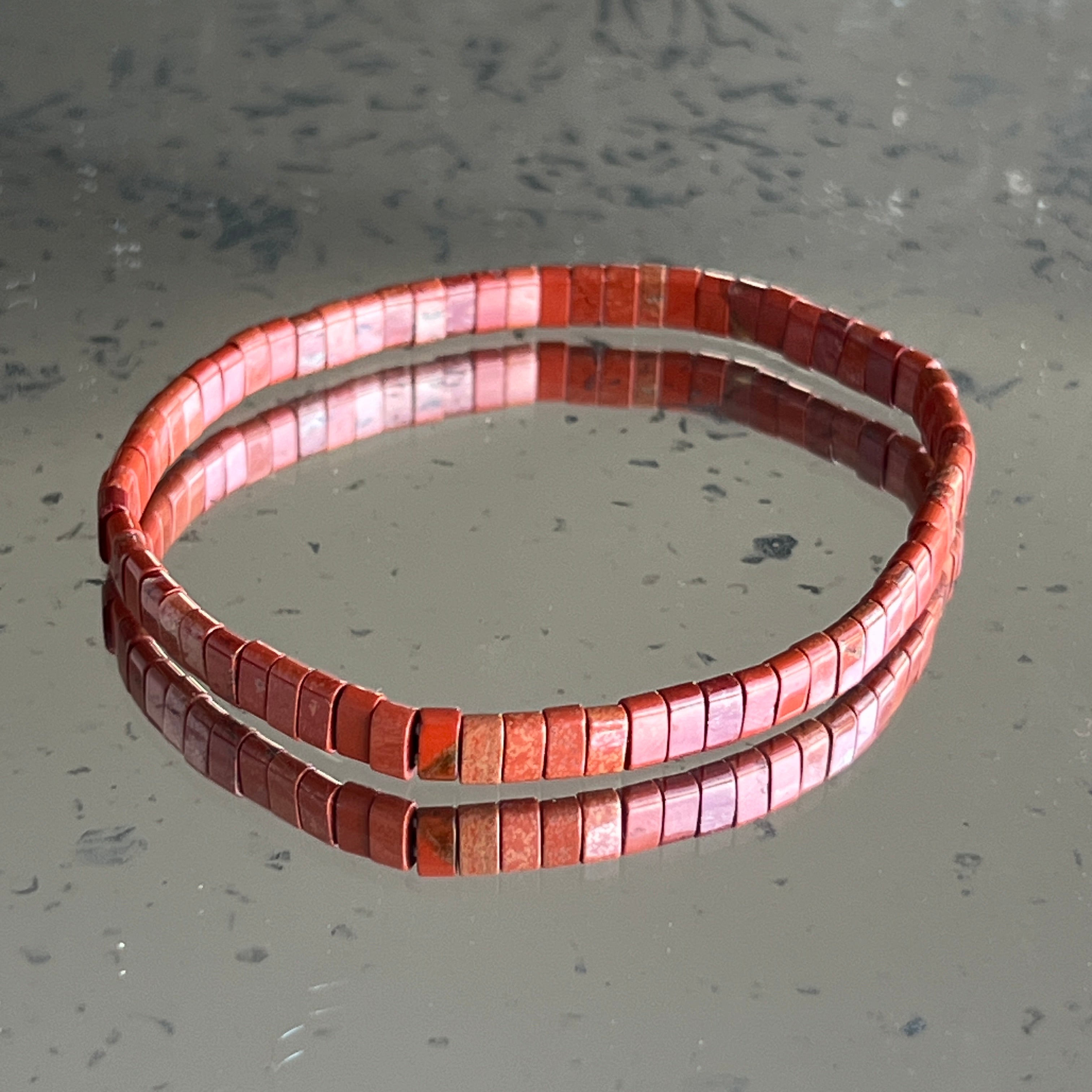 Bratara jasp rosu 5x3 mm | BRICK