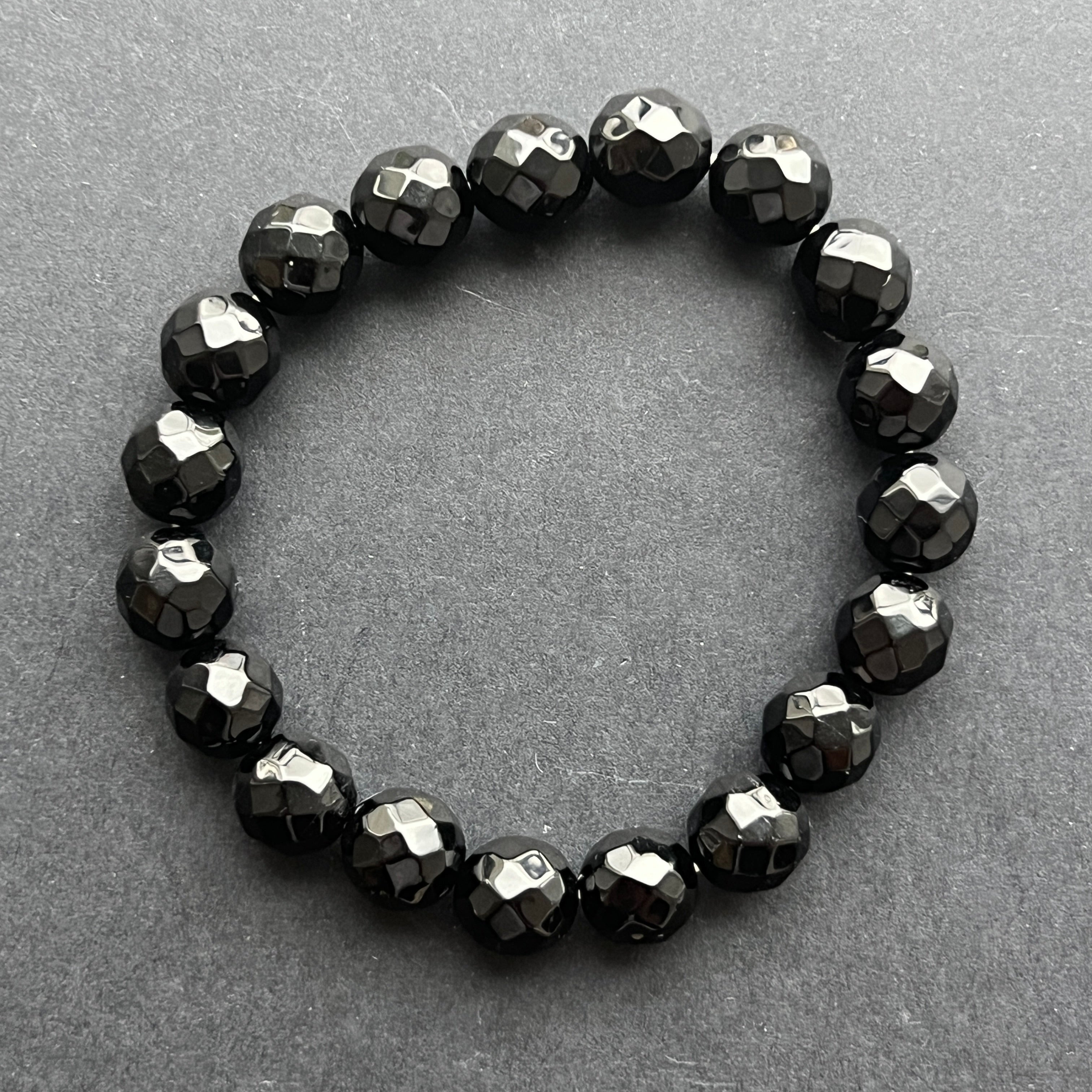 Bratara onix negru fatatata 10 mm