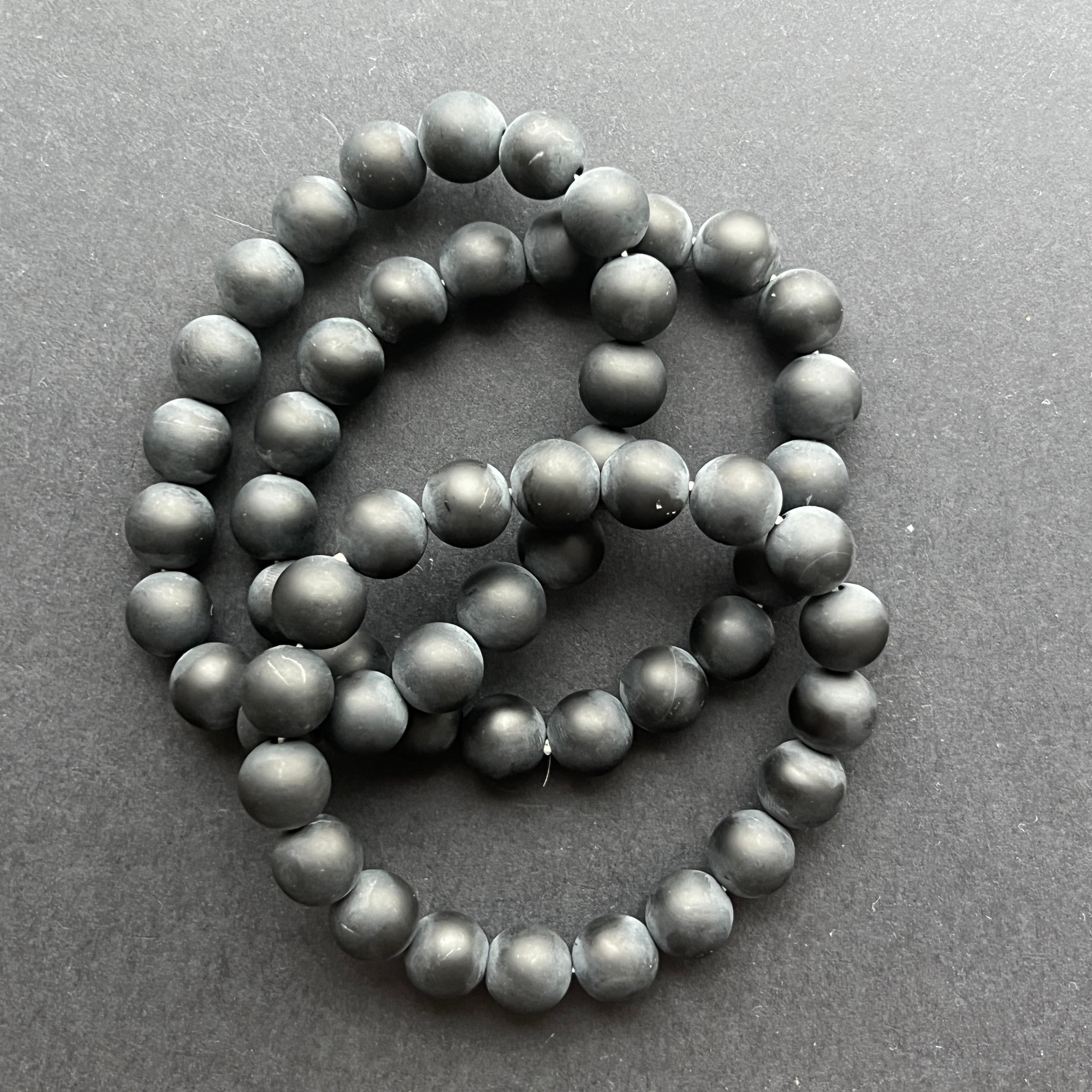 Bratara onix negru mat 10-11 mm
