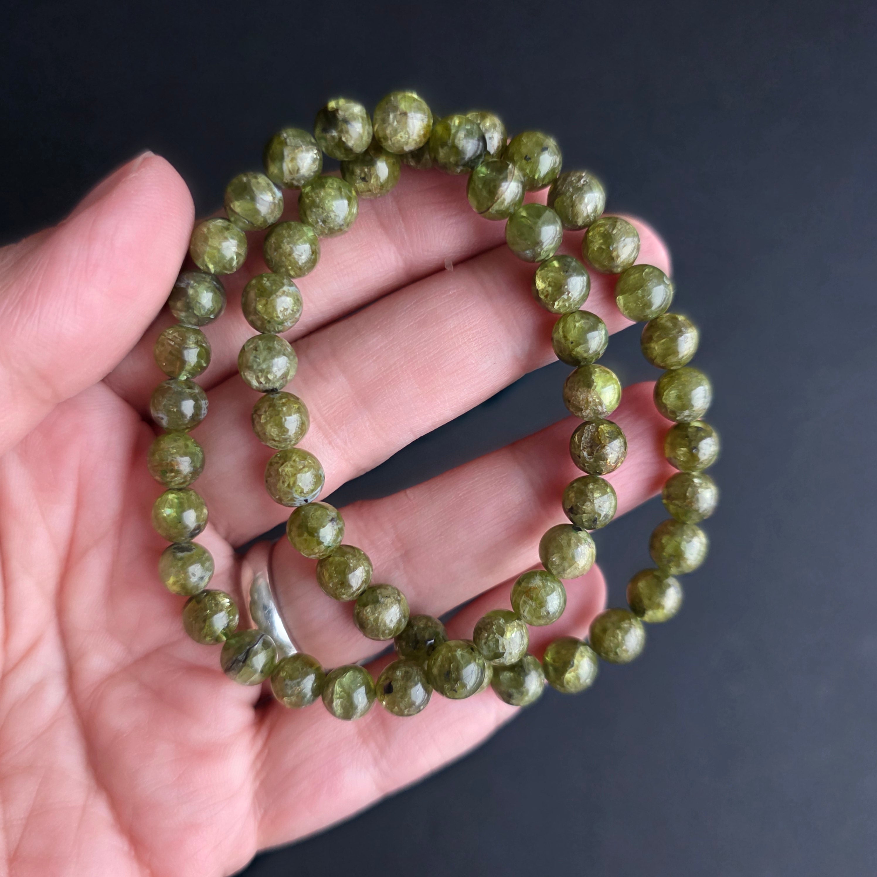 Bratara peridot 7-8 mm