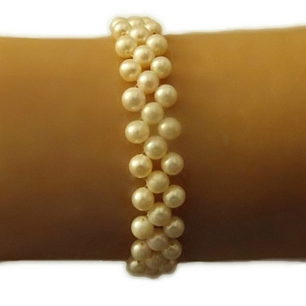 Bratara Perle Naturale Albe 4-5 mm si Argint 925 - Delicate Beauty KASKADDA