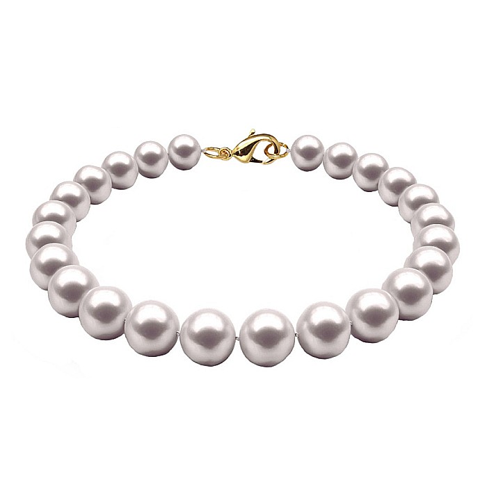 Bratara Perle Naturale Albe 6-7 mm cu Inchizatoare Aur Galben 14K KASKADDA