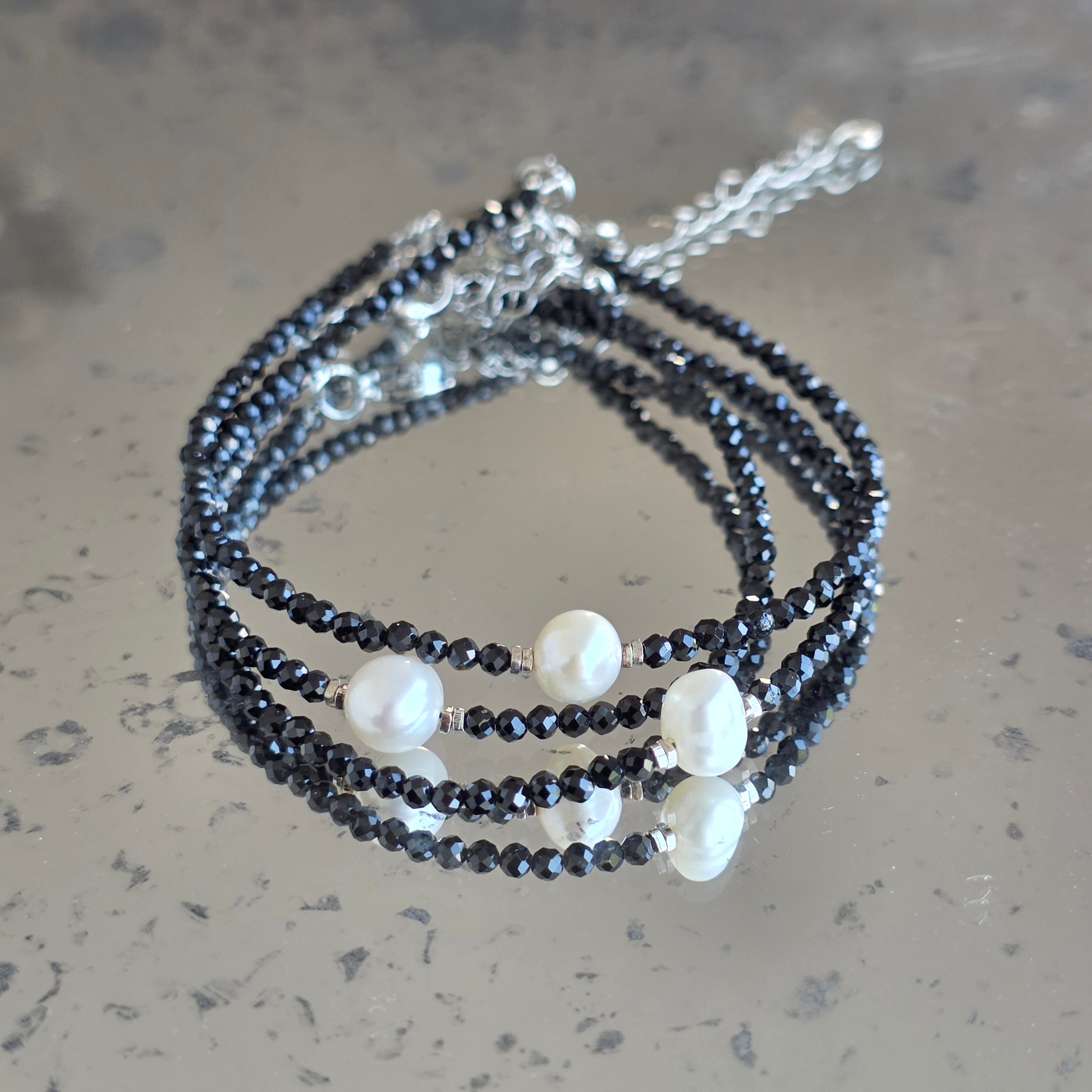 Brățară reglabila fatetata spinel 2 mm | Pearl