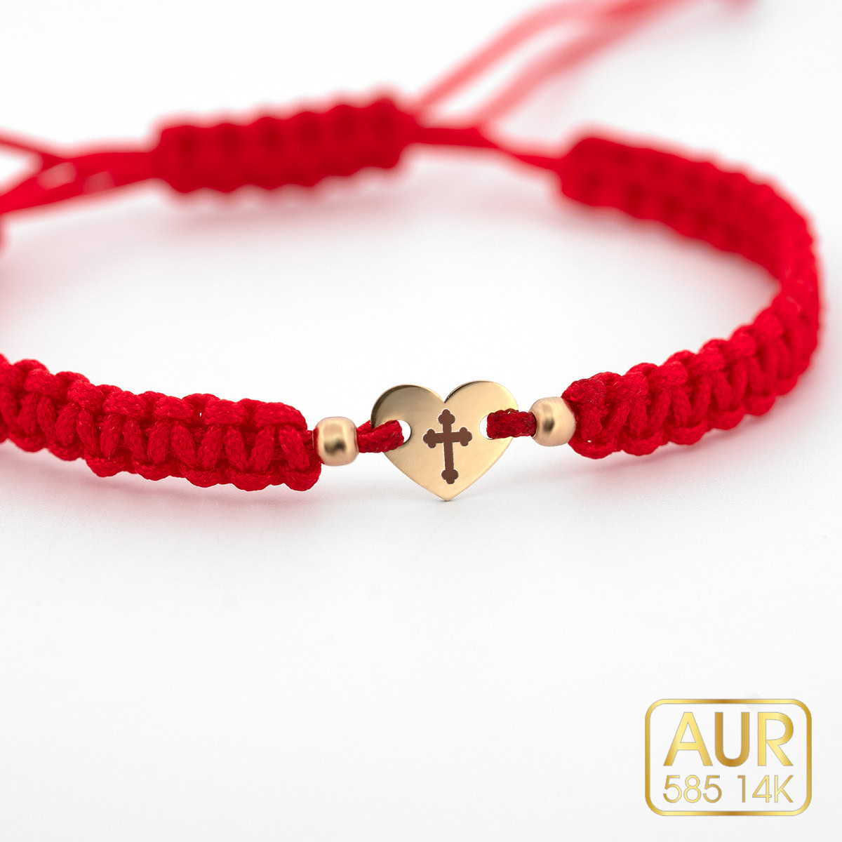 Bratara snur Inimioara Aur 14K-personalizata prin gravura