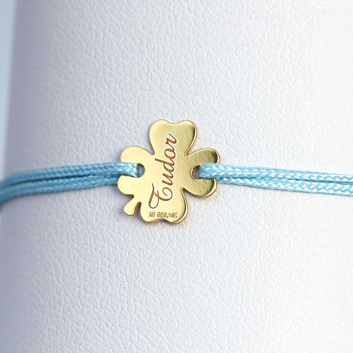 Bratara snur trifoi Aur 14k-personalizata prin gravura
