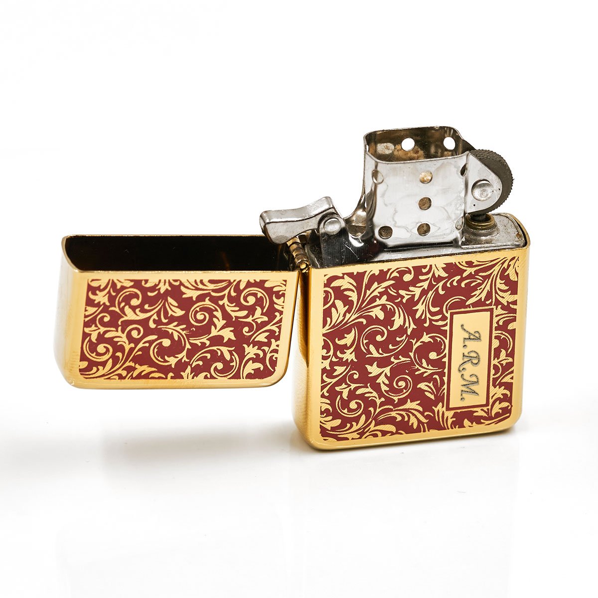 Bricheta personalizata prin gravura-Red Flourish