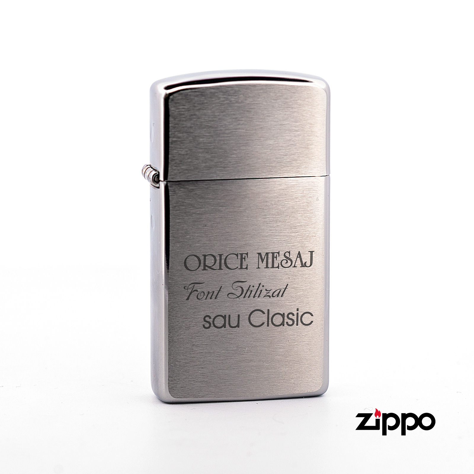 Bricheta Zippo Slim- personalizata prin gravura