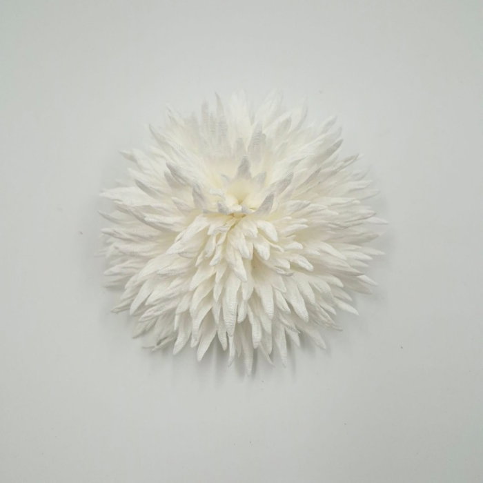 Brosa dama floare textila decorativa, alba