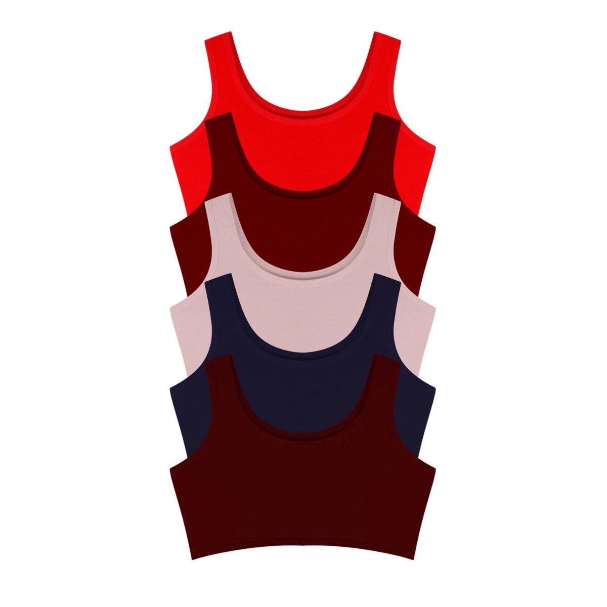 Bustiera din bumbac pentru dama, cu bretele groase, 46720, Bordo - poza 4