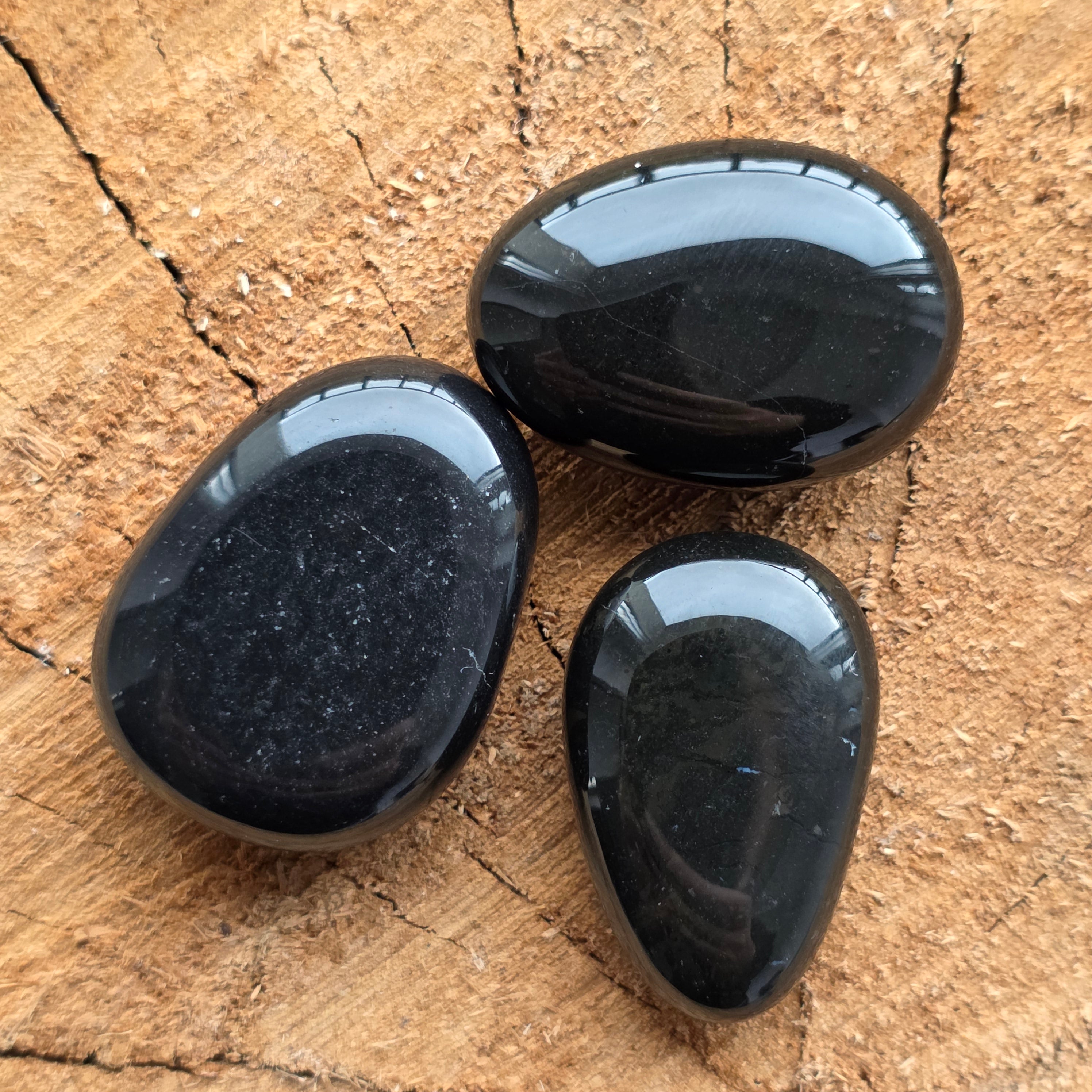 Cabochon onix negru rulat