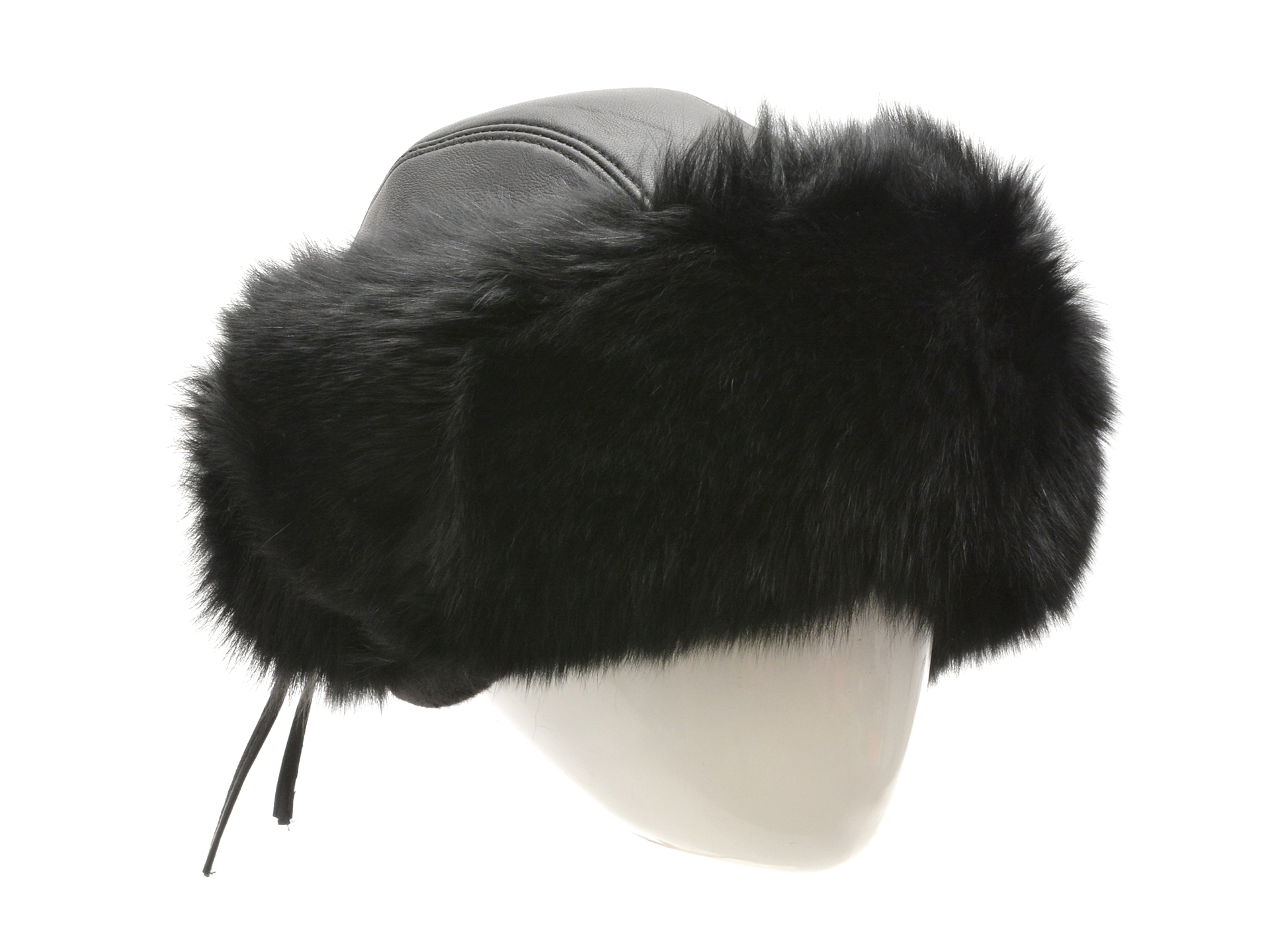 Caciula KLOP neagra, 103VIKA, din piele naturala