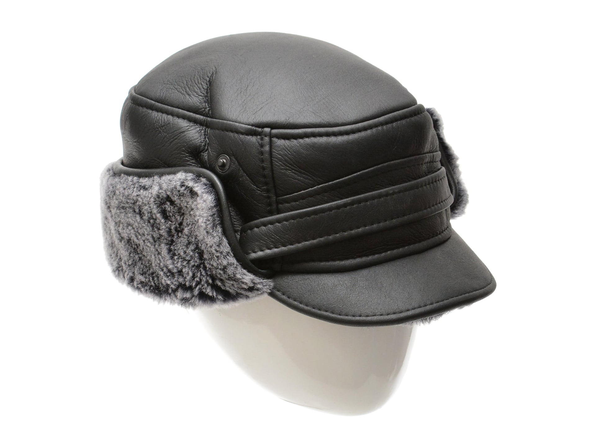 Caciula KLOP neagra, 13K, din piele naturala