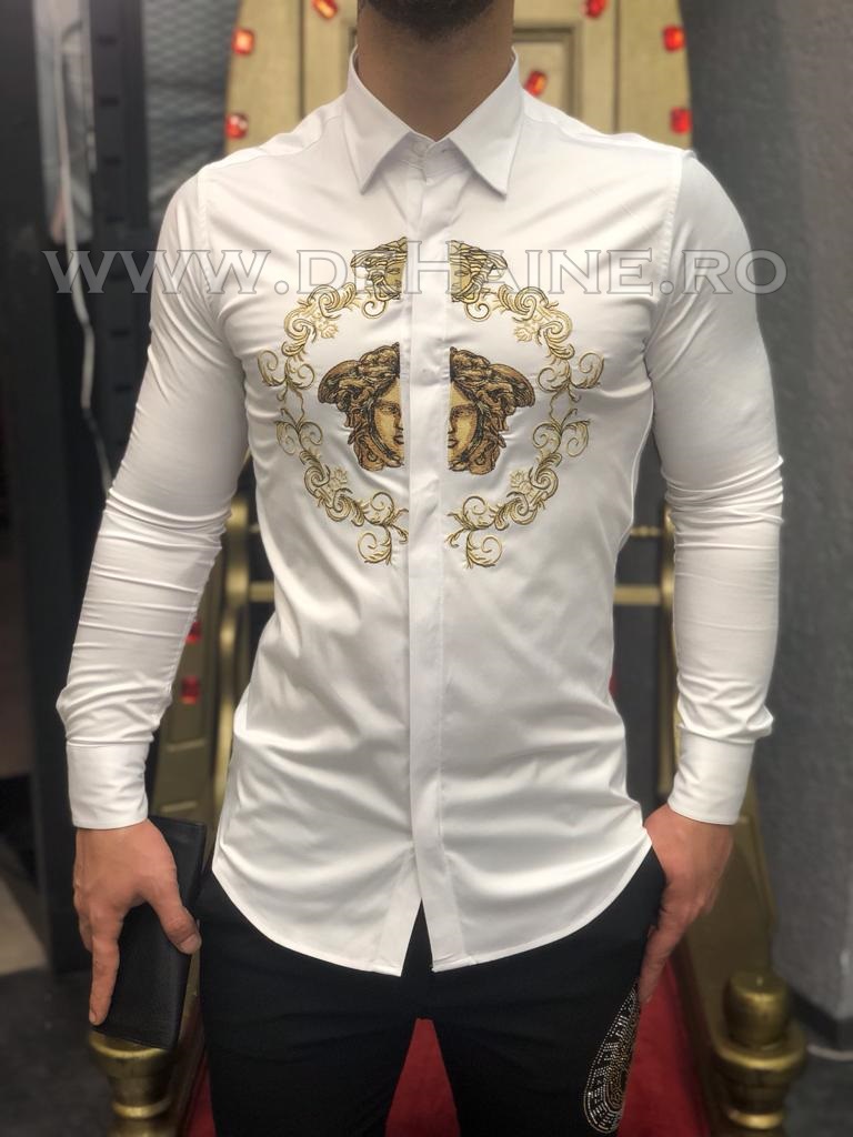 Camasa barbati alba slim fit pentru evenimente B5733 O6-2.2