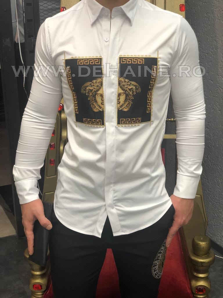 Camasa barbati alba slim fit pentru evenimente B5738 7-3.1