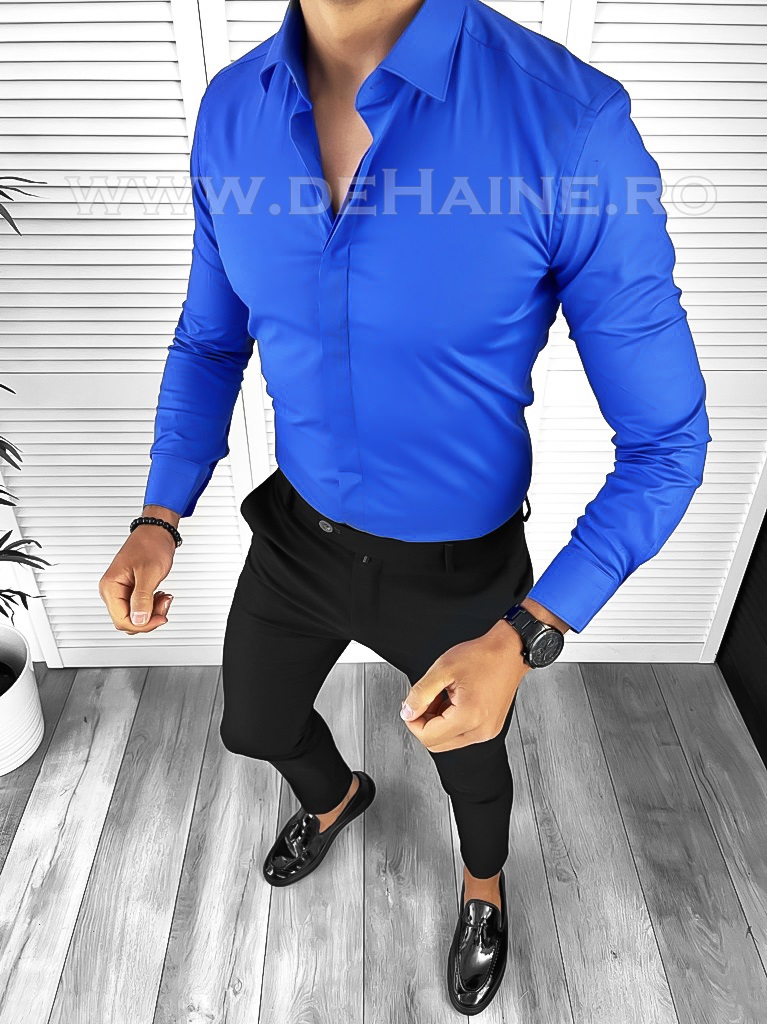 Camasa barbati albastra slim fit B8413 37-2.3