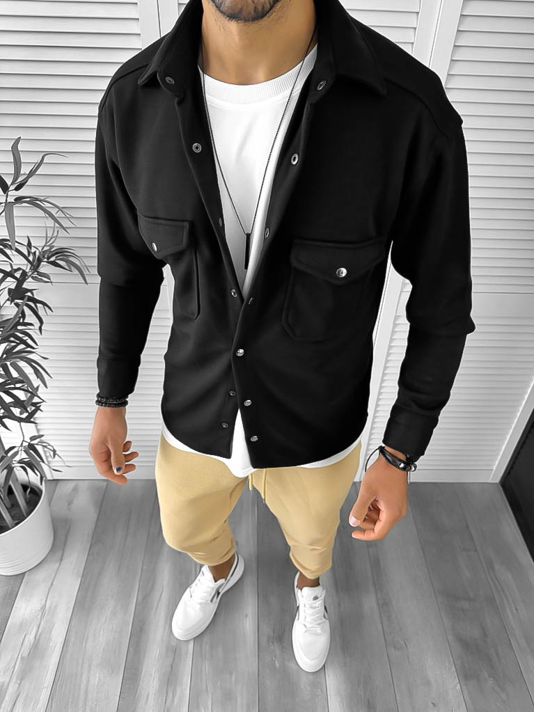 Camasa barbati casual neagra 12910 52-3
