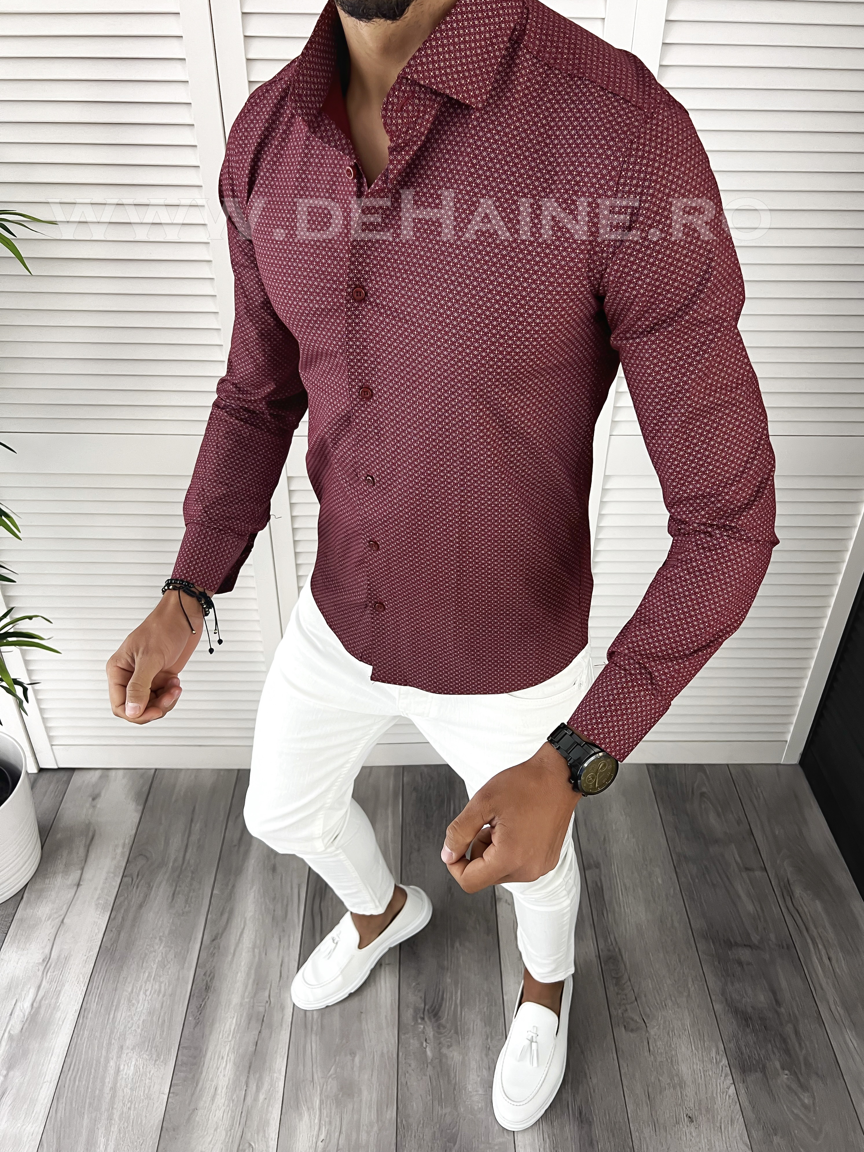 Camasa barbati grena slim fit B6402 W7-4